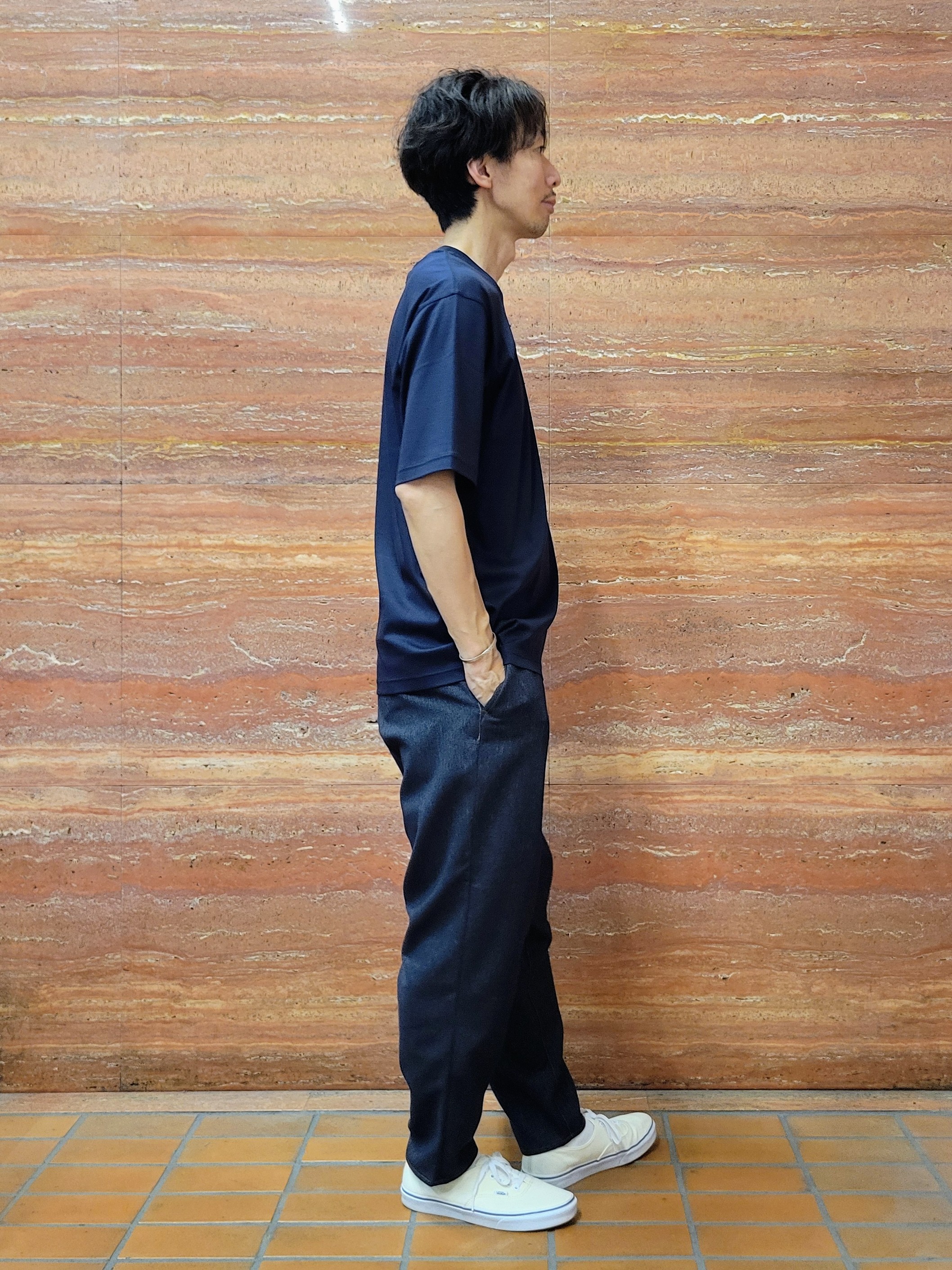 piroyaさんの「TAKEO KIKUCHI｜【BOWLER HAT LABEL】アイスクリアコットンボーラーハットウォーカー 半袖ポケT」を使ったコーディネート