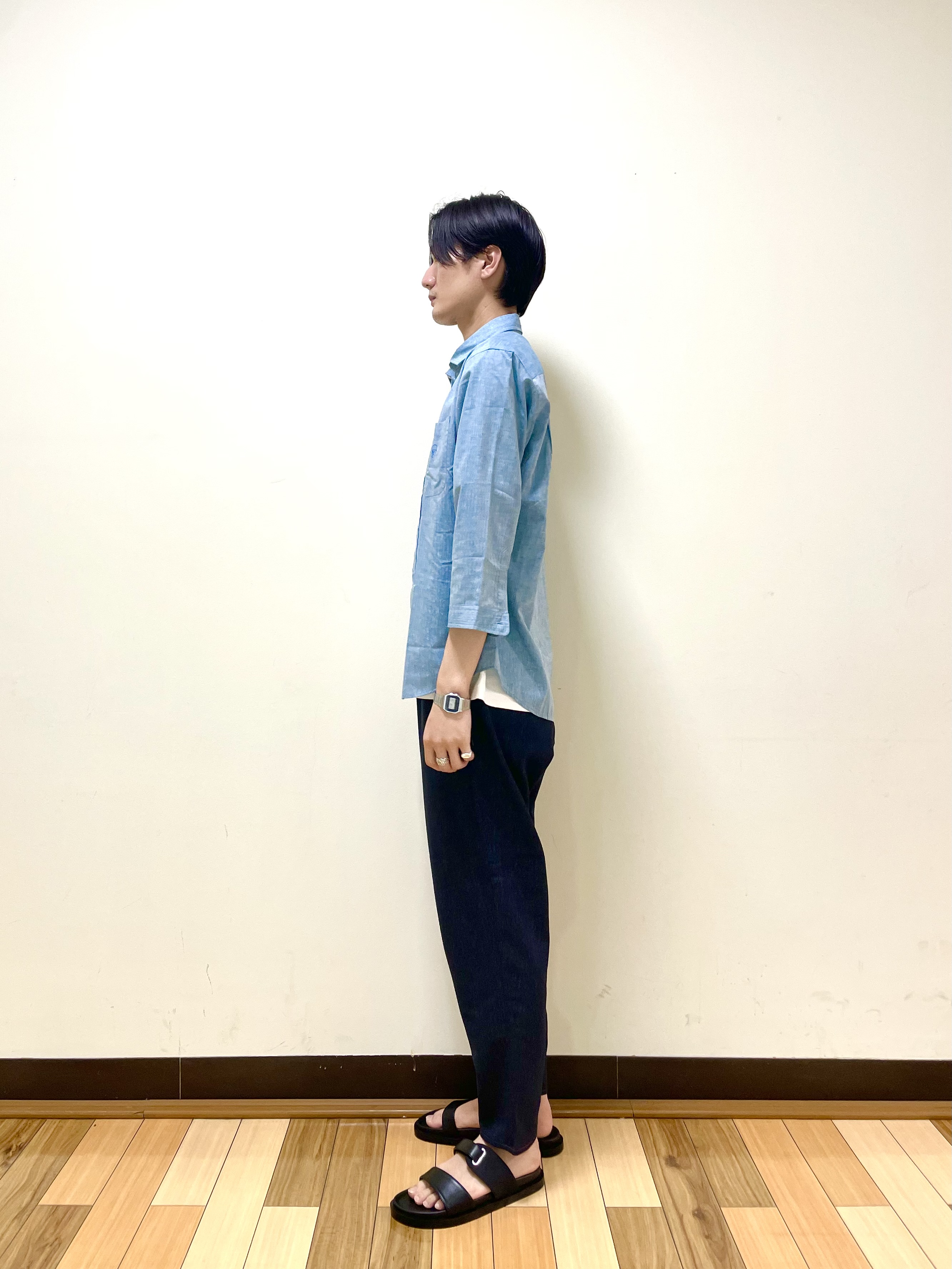Seiyaさんの「TAKEO KIKUCHI｜【接触冷感】ハイブリッド リネン 七分袖シャツ」を使ったコーディネート