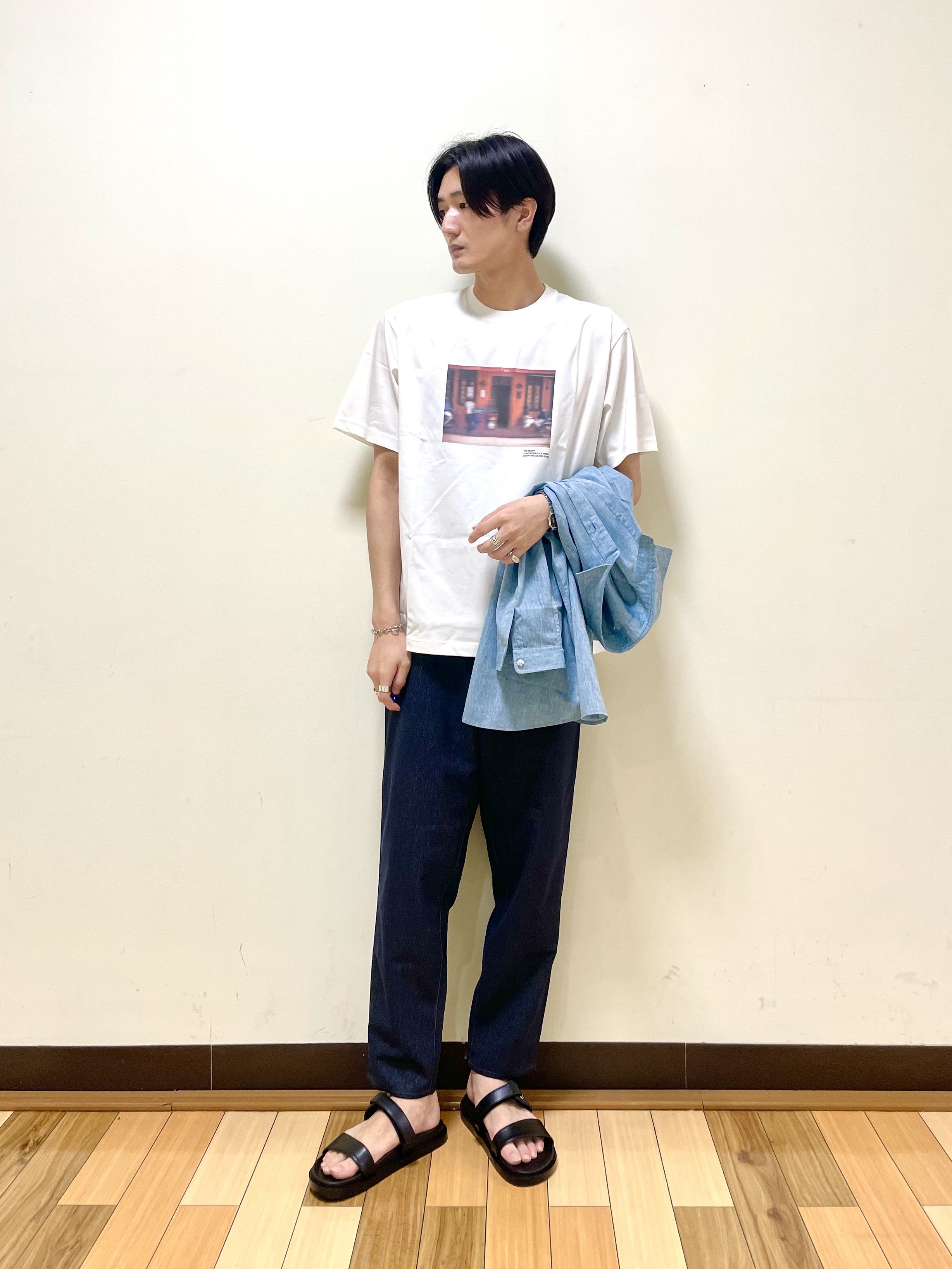 Seiyaさんの「TAKEO KIKUCHI｜【接触冷感】ハイブリッド リネン 七分袖シャツ」を使ったコーディネート