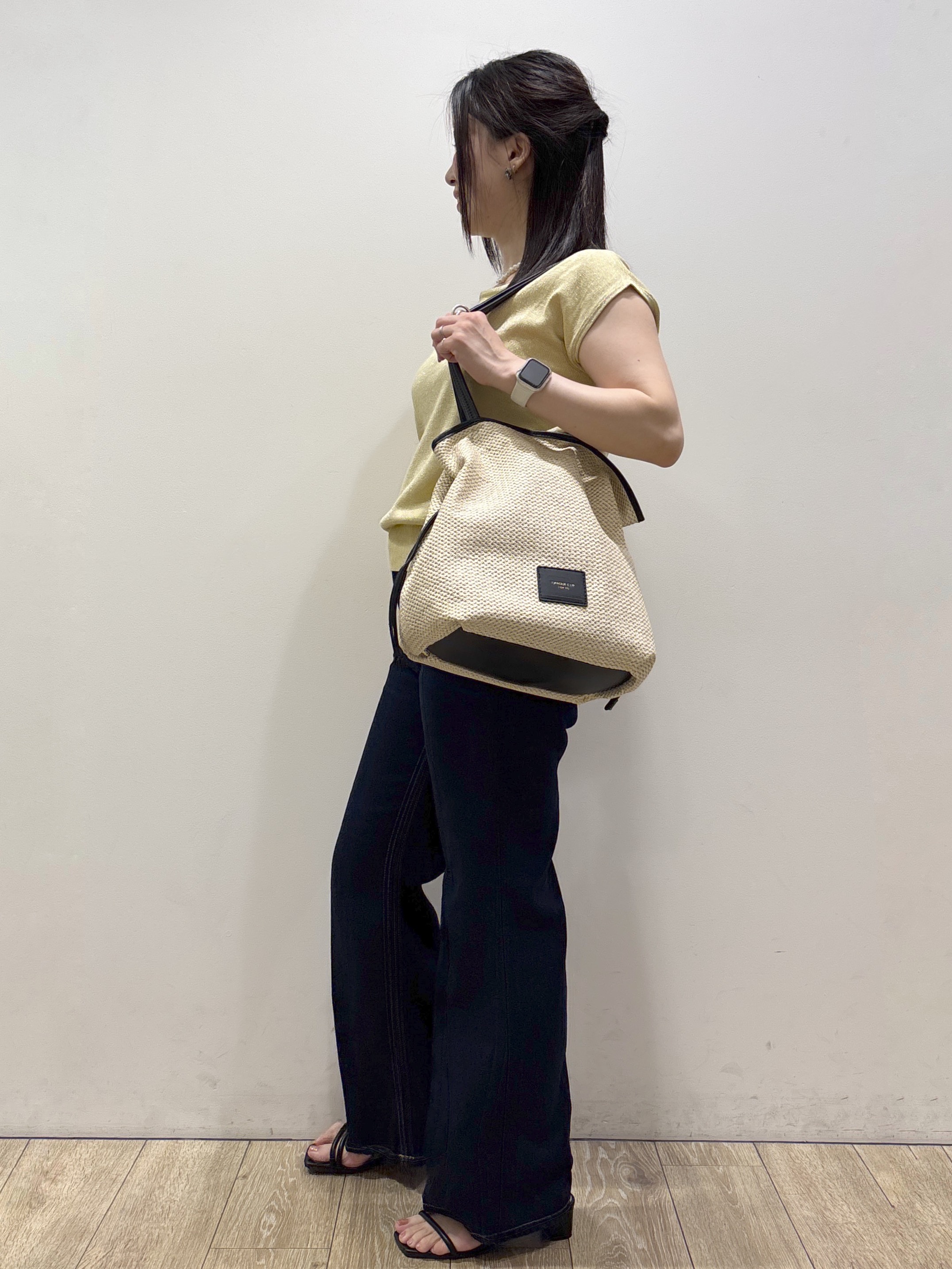 mameさんの「index｜マルチボーダーアソートニット【洗濯機OK／抗ピリング】」を使ったコーディネート