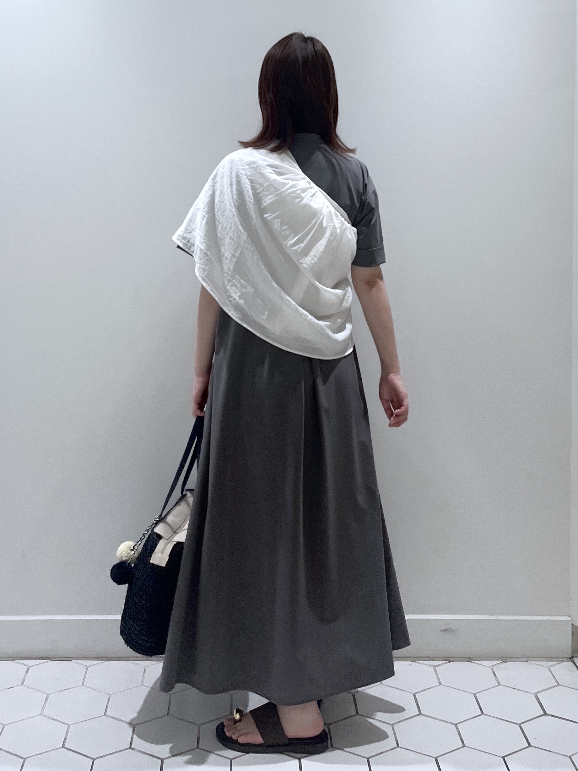 Makinoさんの「Dessin｜【接触冷感/UVカット】バンドカラーワンピース」を使ったコーディネート