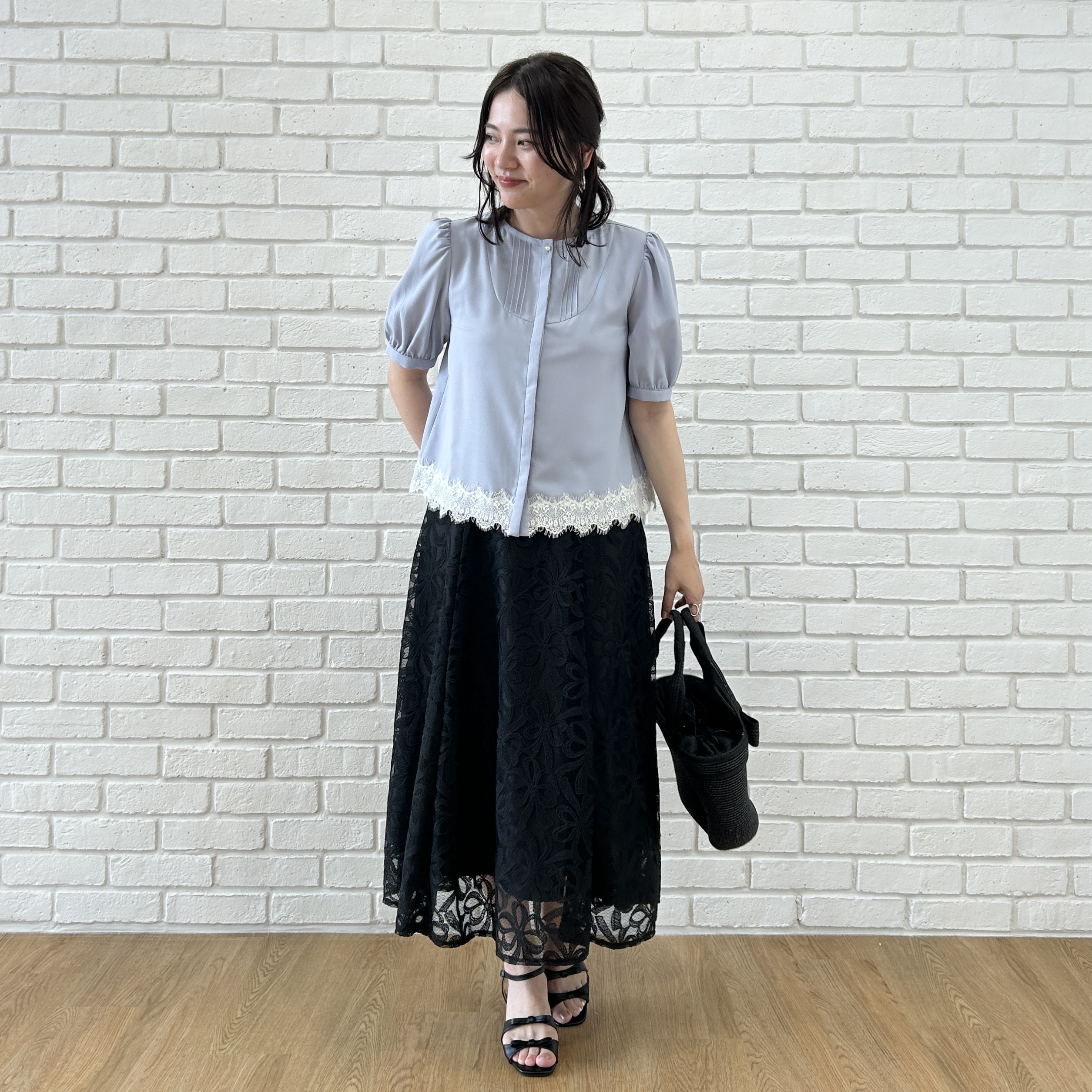 shinoさんの「Couture brooch｜ダブルリボンサンダル」を使ったコーディネート