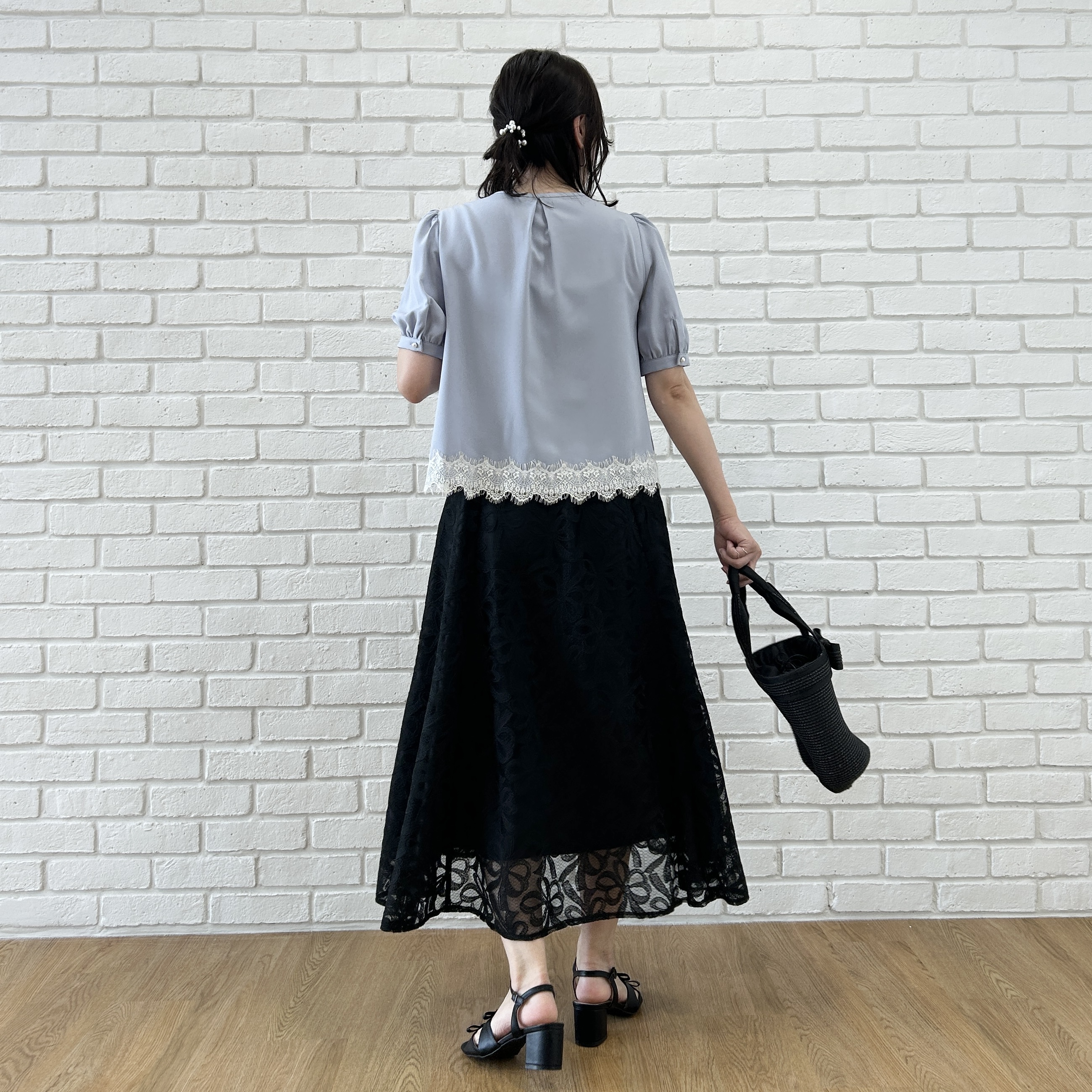 shinoさんの「Couture brooch｜ダブルリボンサンダル」を使ったコーディネート