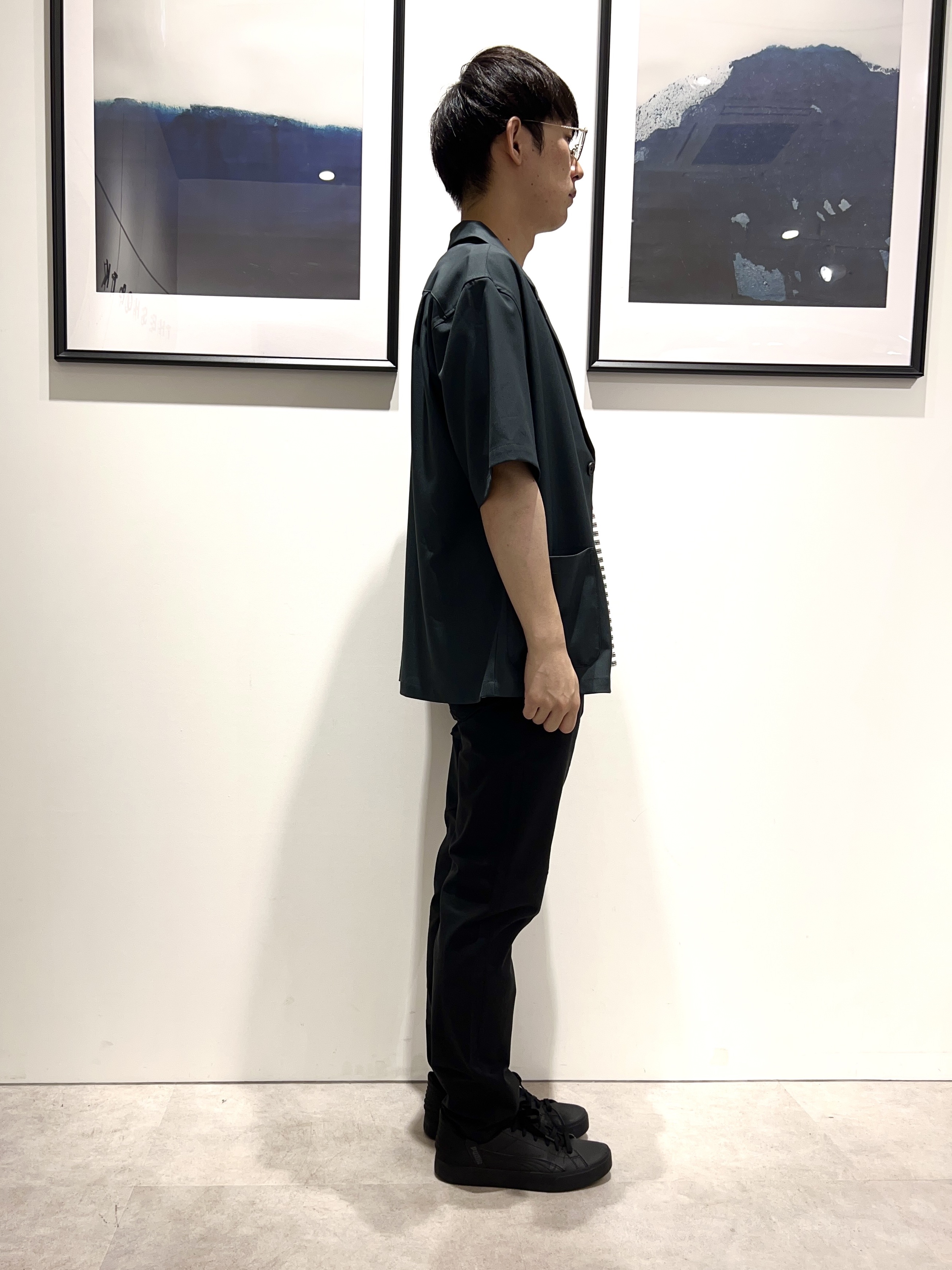。さんの「THE SHOP TK｜リラックスワイド 5分袖ジャケット セットアップ可／洗濯機OK」を使ったコーディネート