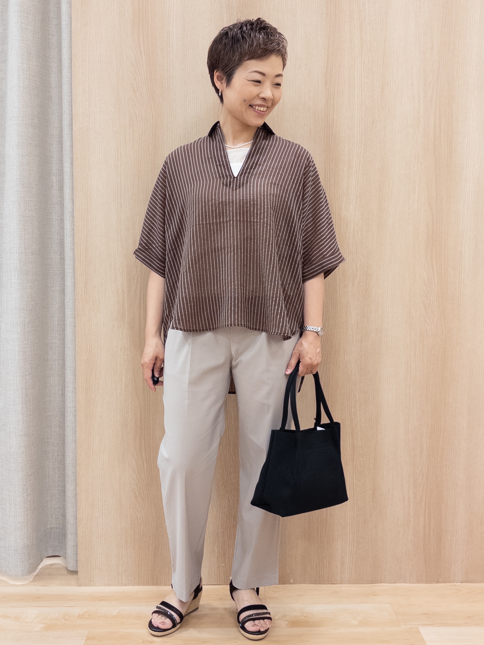 シュウコさんの「grove｜【貴島明日香さん着用】シアードッキングスクエアタンク」を使ったコーディネート