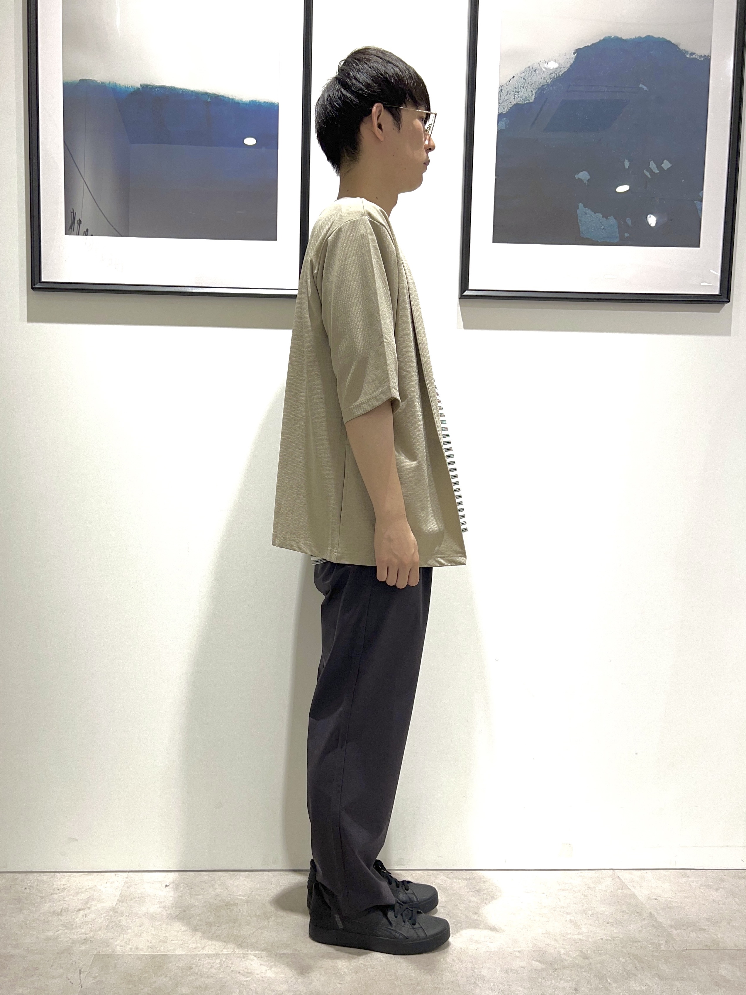。さんの「THE SHOP TK｜メッシュ五分袖カーディガン＋半袖Tシャツ セットアイテム 洗濯機OK」を使ったコーディネート