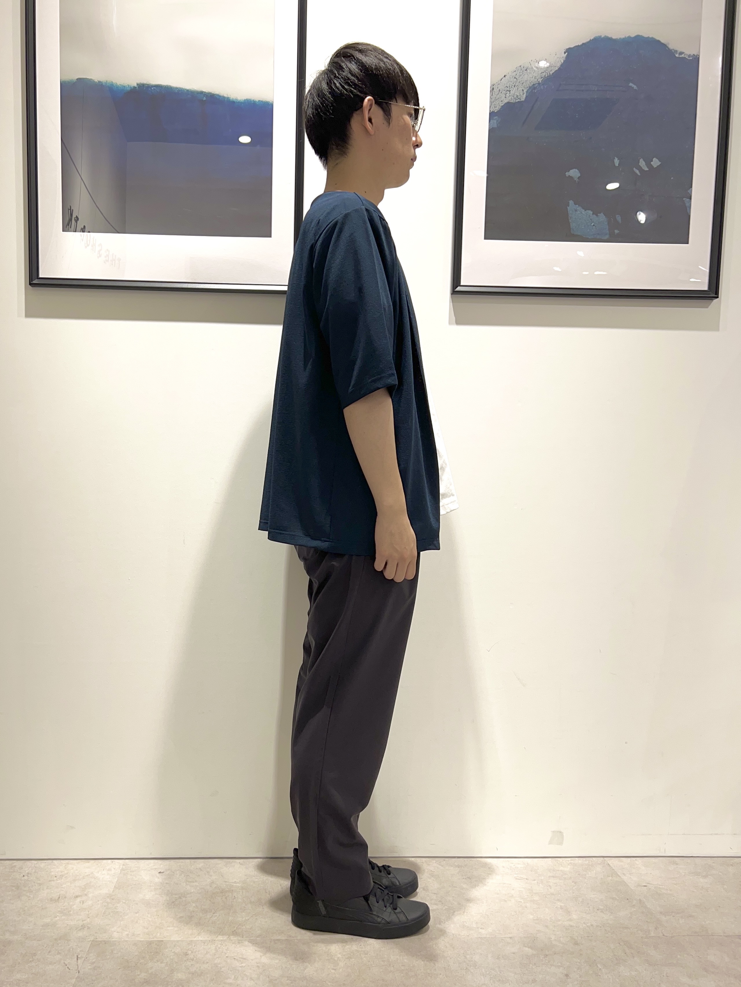 。さんの「THE SHOP TK｜メッシュ五分袖カーディガン＋半袖Tシャツ セットアイテム 洗濯機OK」を使ったコーディネート