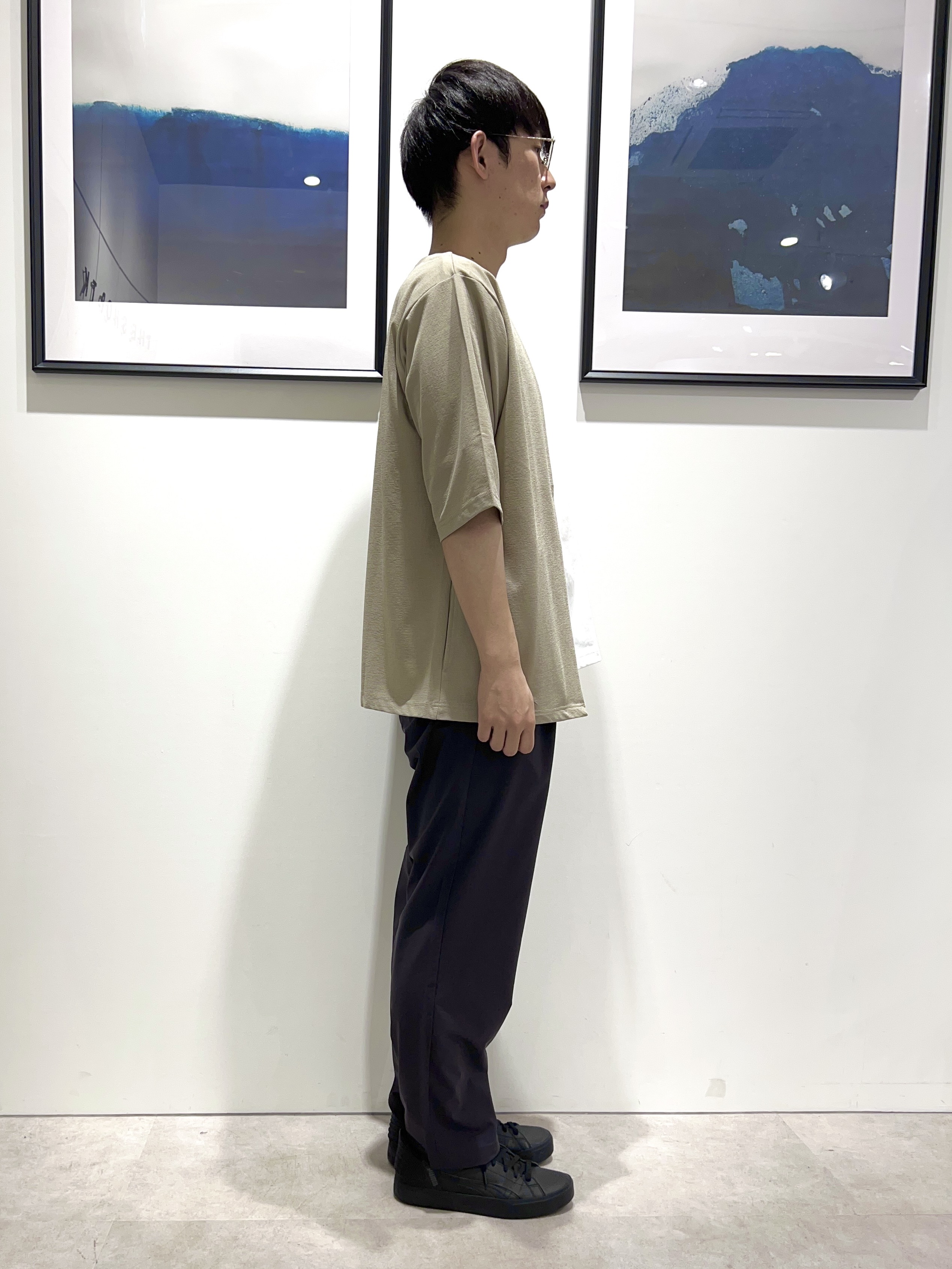。さんの「THE SHOP TK｜メッシュ五分袖カーディガン＋半袖Tシャツ セットアイテム 洗濯機OK」を使ったコーディネート