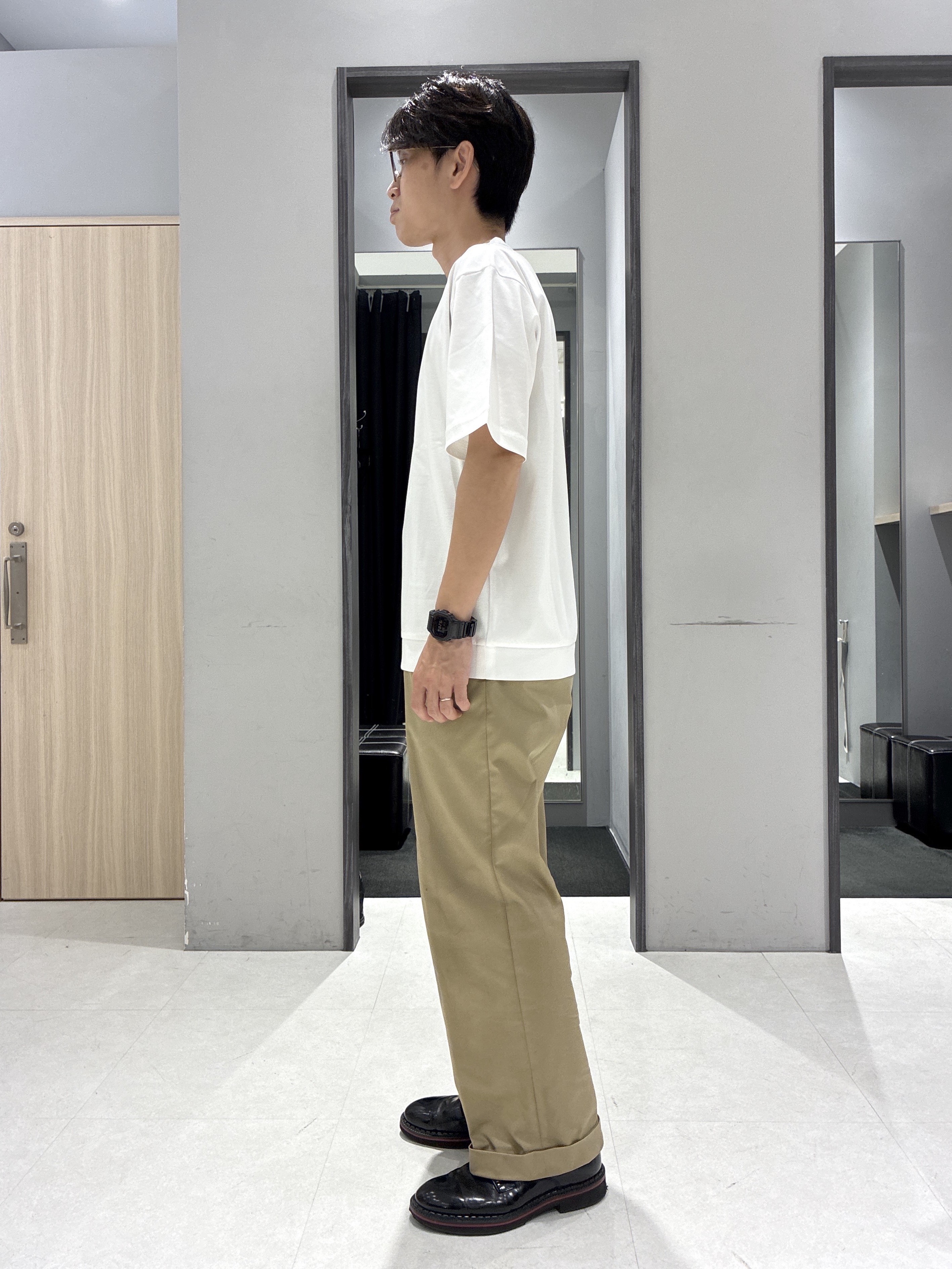 わいずみさんの「TAKEO KIKUCHI｜【通気性】トリコットサッカー オープンカラー シャツ」を使ったコーディネート