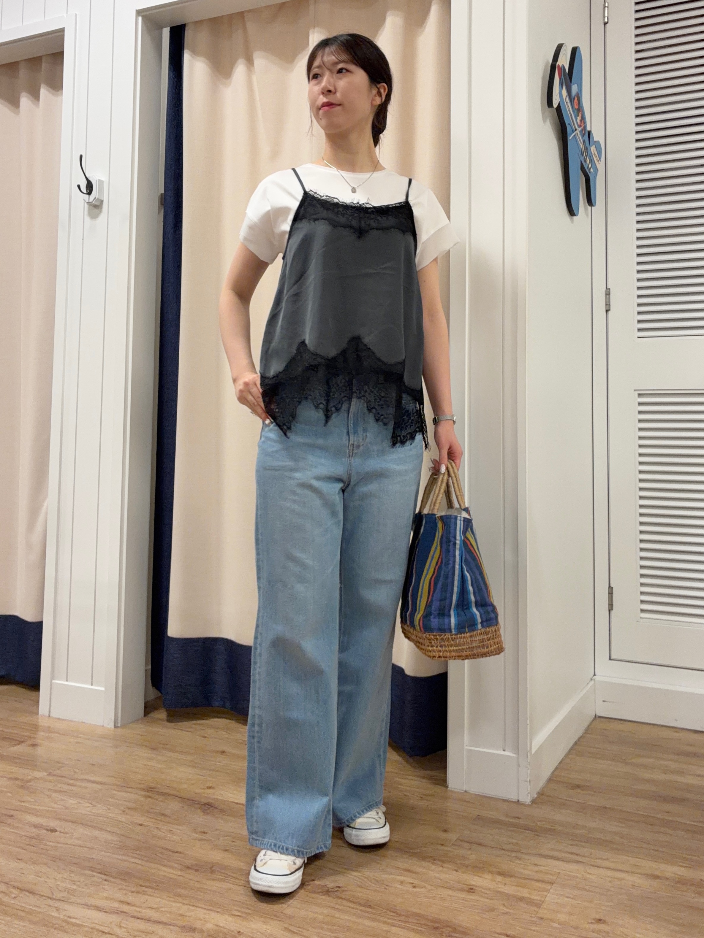 KANNAさんの「Dessin｜【UVカット/接触冷感】美光沢カットソー」を使ったコーディネート