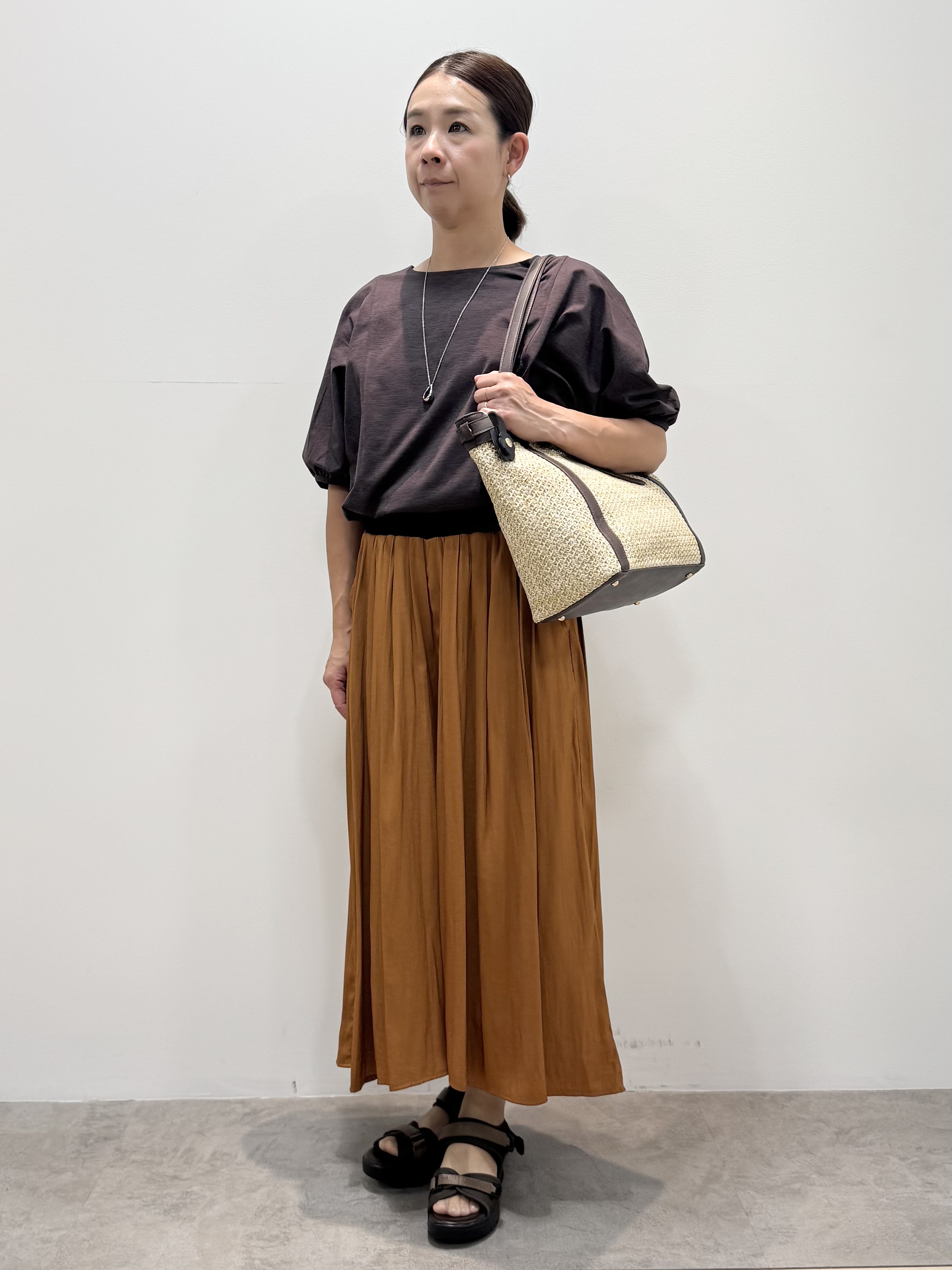 koyaさんの「Reflect｜【UVカット／接触冷感／吸水速乾】ギャザースリーブカットソー」を使ったコーディネート