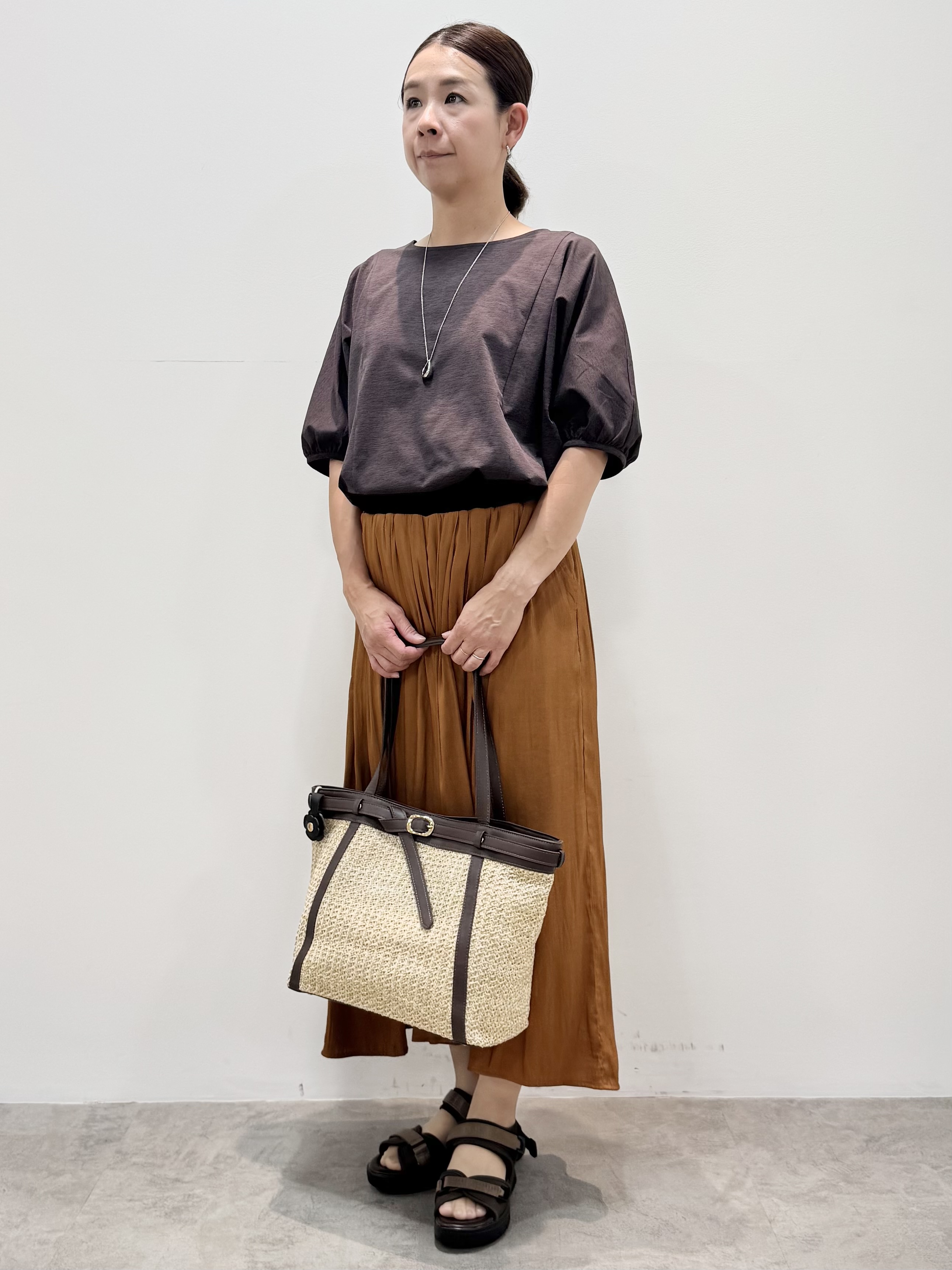 koyaさんの「Reflect｜【UVカット／接触冷感／吸水速乾】ギャザースリーブカットソー」を使ったコーディネート