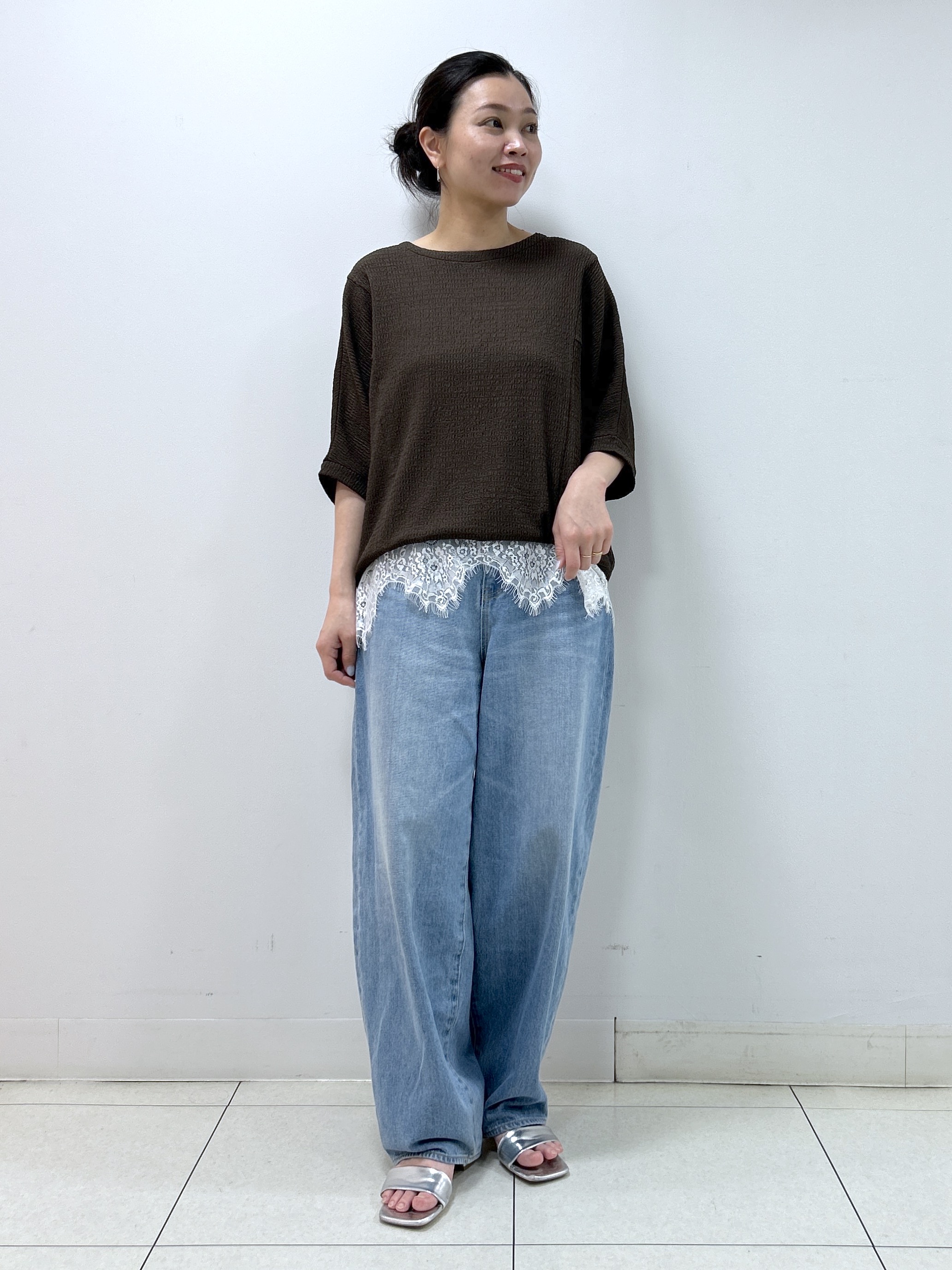 Kaiさんの「Dessin｜シュリンクジャージ カットソー」を使ったコーディネート