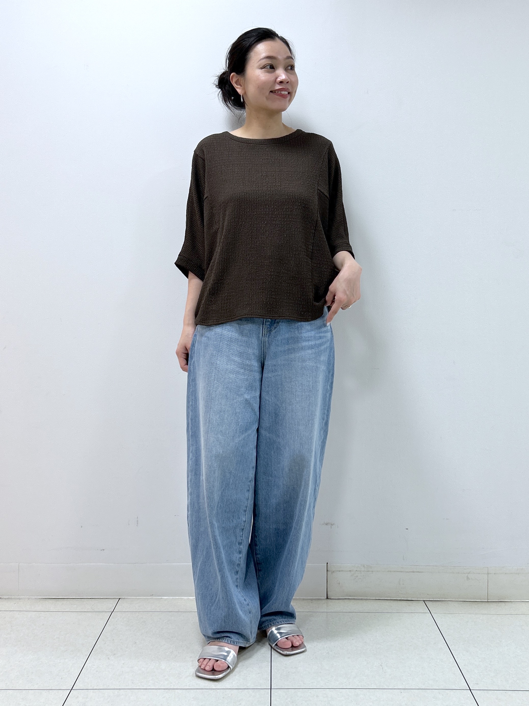 Kaiさんの「Dessin｜シュリンクジャージ カットソー」を使ったコーディネート