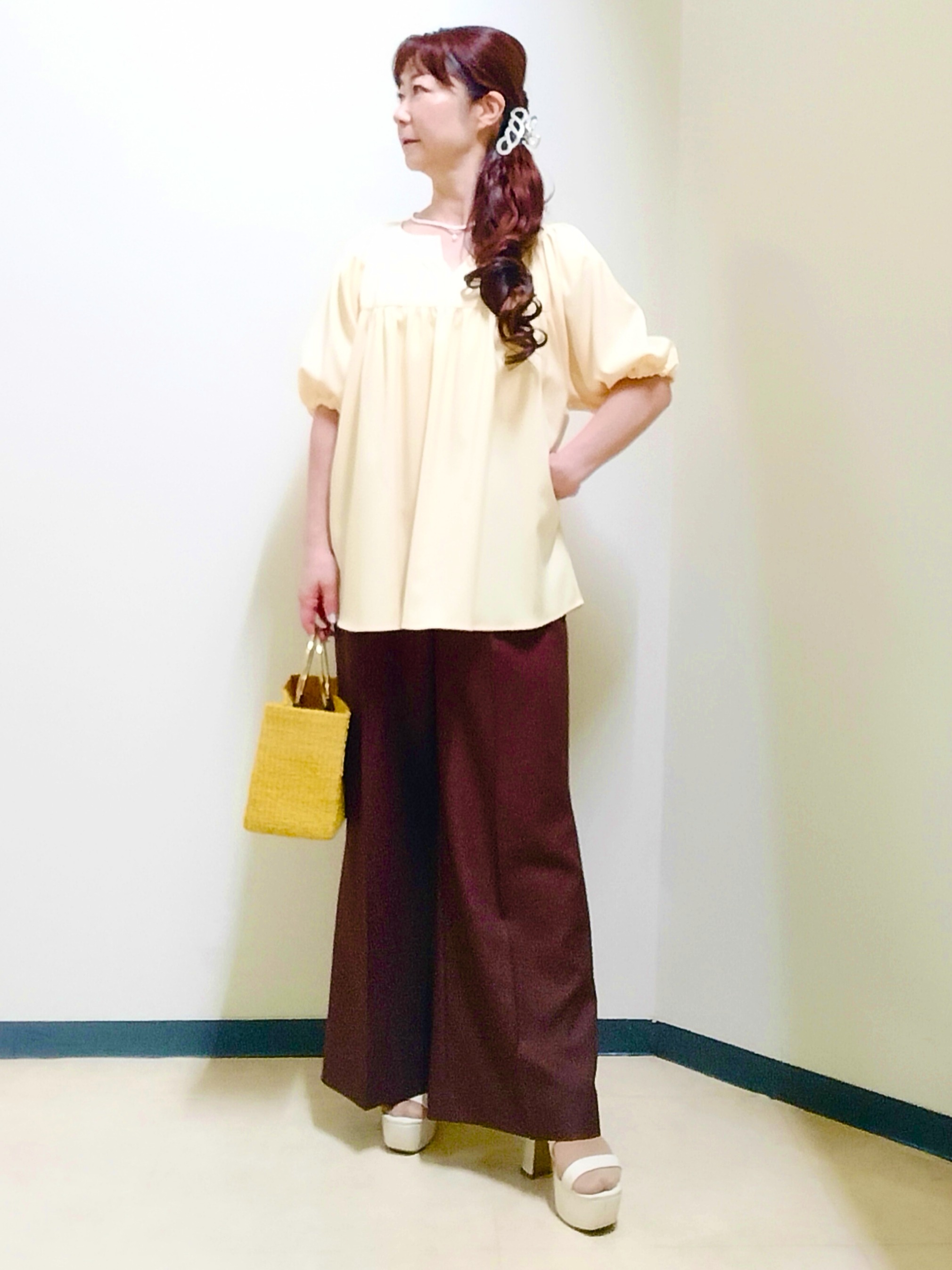 花さんの「Reflect｜ギャザーデザインブラウス」を使ったコーディネート