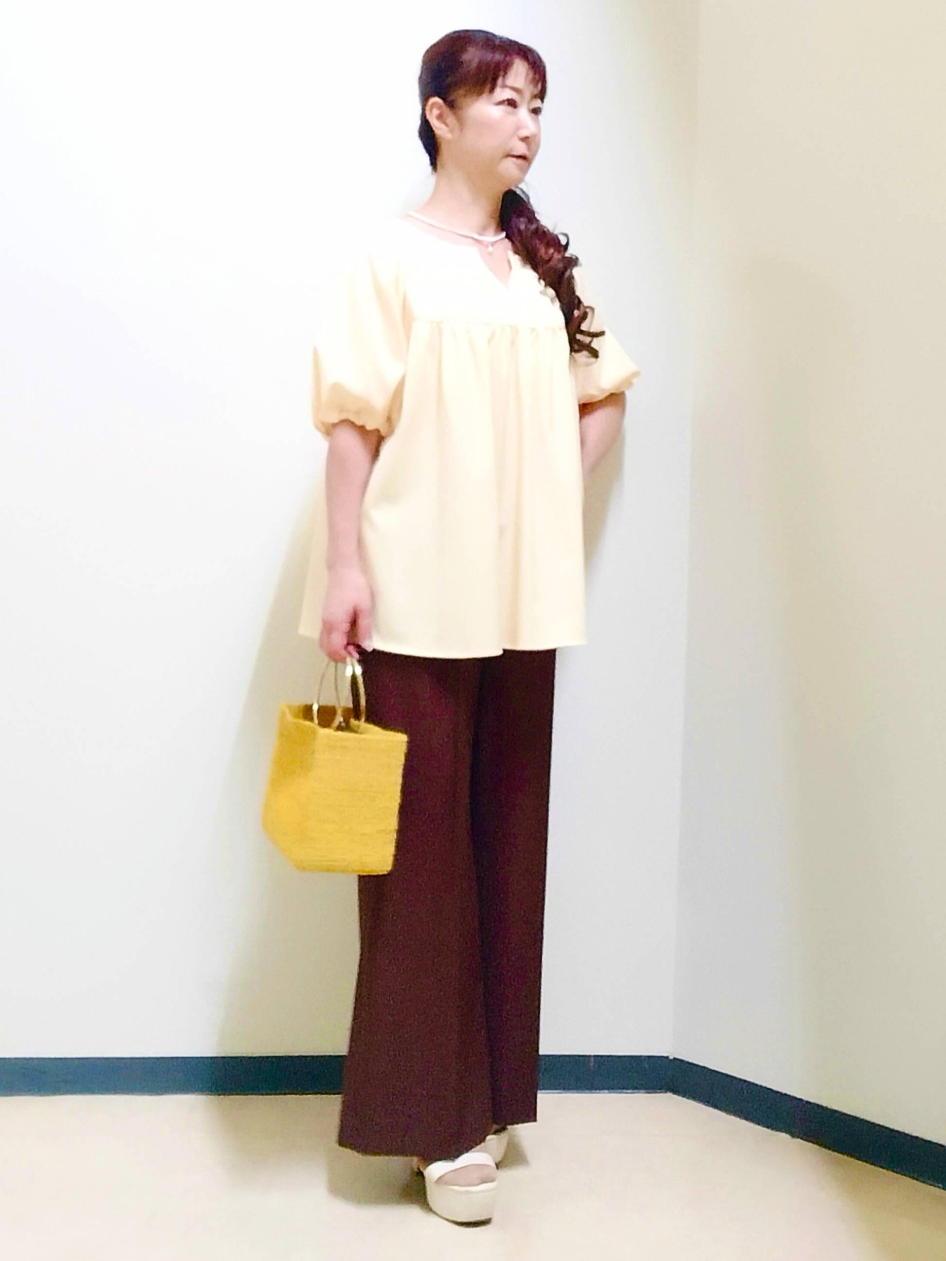 花さんの「Reflect｜ギャザーデザインブラウス」を使ったコーディネート