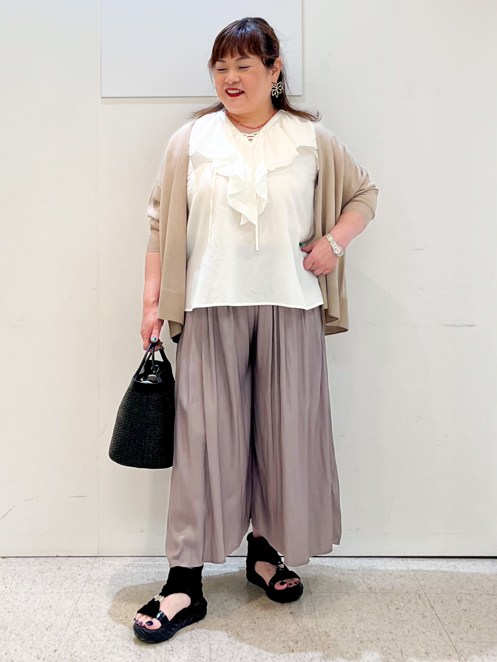 kimmyさんの「Reflect｜【冷房対策に◎】すっきり見え着流しカーディガン」を使ったコーディネート