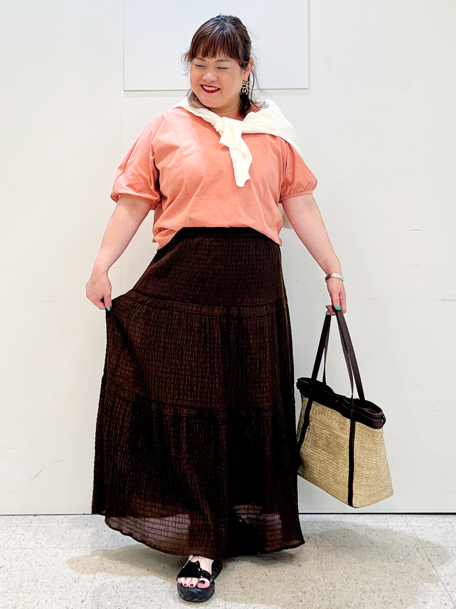 kimmyさんの「Reflect｜【UVカット／接触冷感／吸水速乾】ギャザースリーブカットソー」を使ったコーディネート