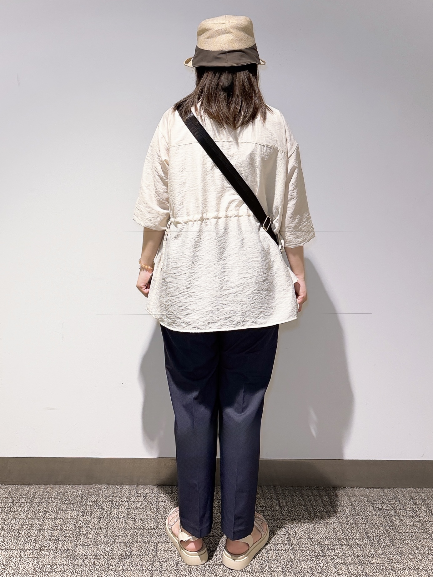 みーさんの「grove｜5分袖ver登場！【体型カバー・洗える】シアーサファリシャツジャケット」を使ったコーディネート