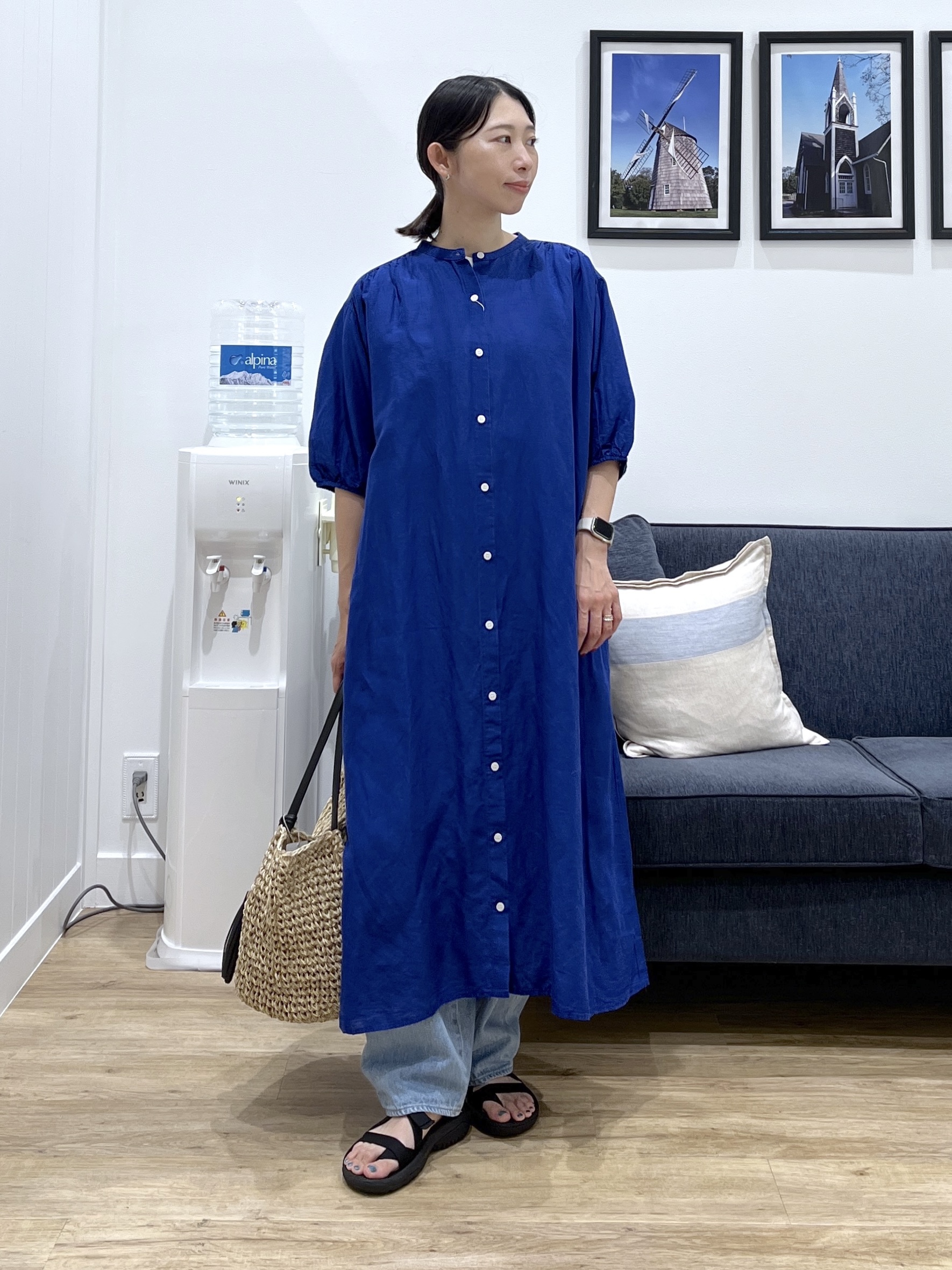 canaさんの「Dessin｜【洗える】リネン混シャツワンピース」を使ったコーディネート