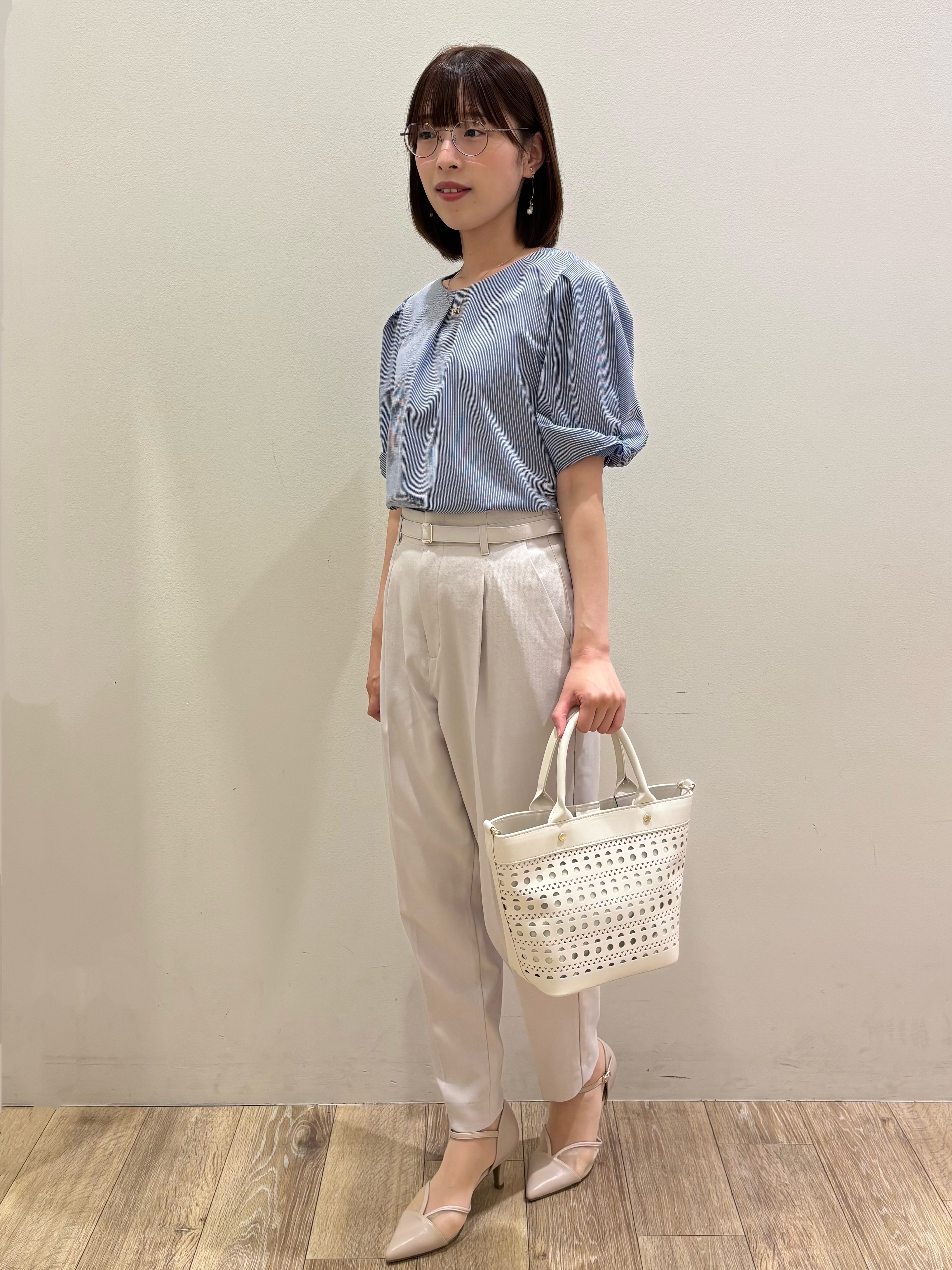honamiさんの「index｜【吸水速乾】ストライプ調デザインスリーブトップス《洗濯機OK》」を使ったコーディネート