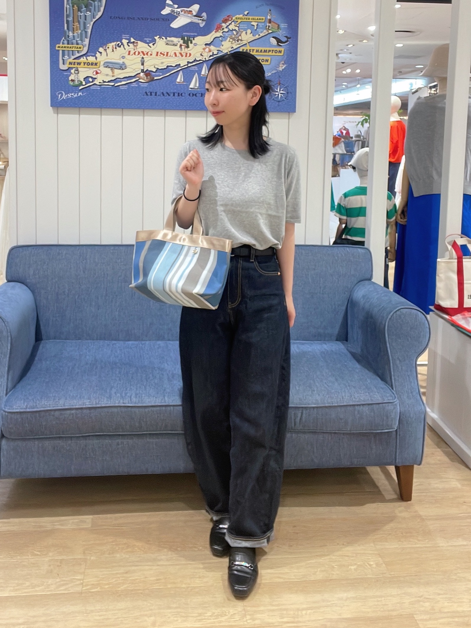 AYAさんの「Dessin｜【9色展開/接触冷感/UVカット】ドライタッチサマーニットT」を使ったコーディネート