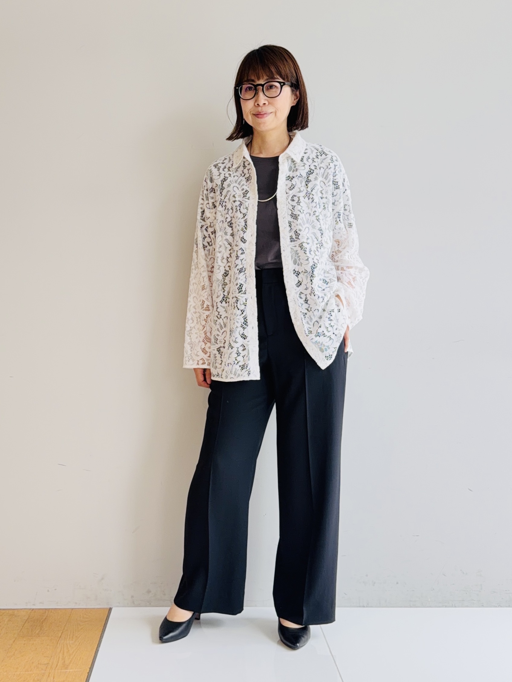 murayamaさんの「INDIVI｜【ラム革／美脚／通勤】レザーパンプス」を使ったコーディネート