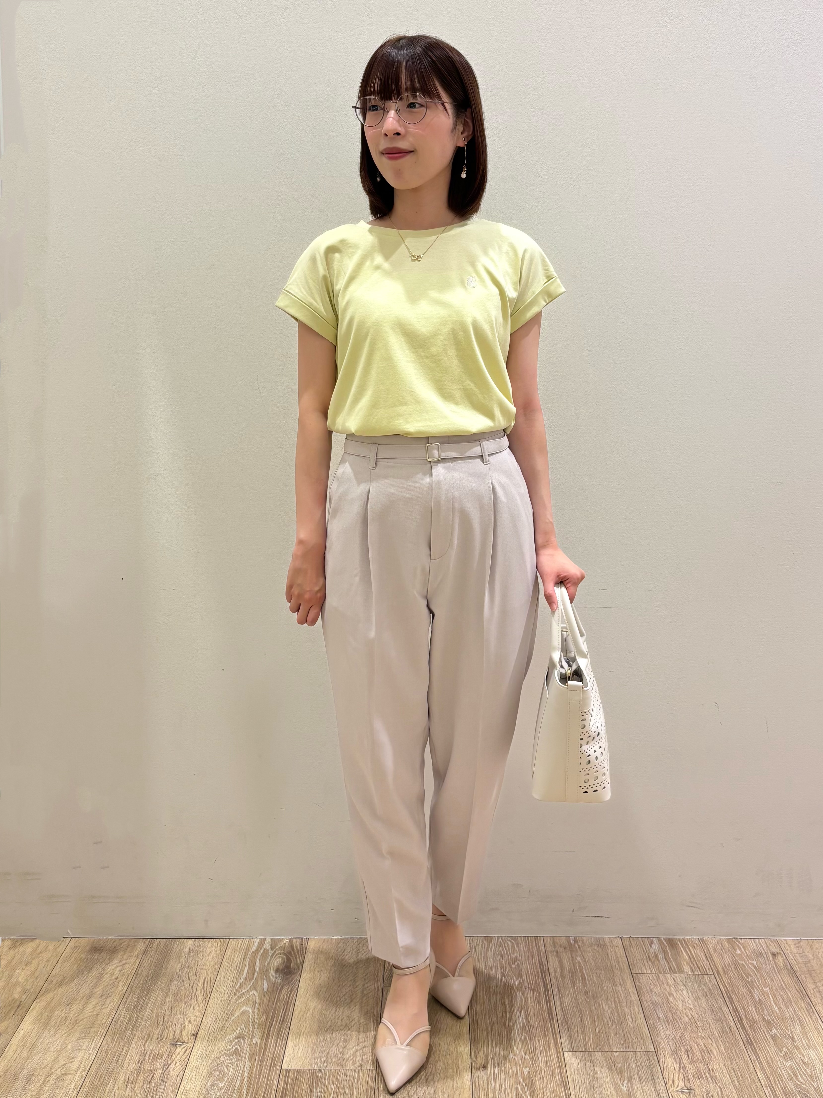 honamiさんの「index｜【接触冷感／UV】ワンポイント刺繍Tシャツ《7col／XS~3L／洗濯機OK》」を使ったコーディネート