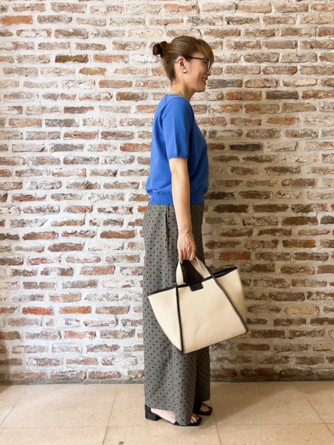 Yasucoさんの「Dessin｜【9色展開/接触冷感/UVカット】ドライタッチサマーニットT」を使ったコーディネート