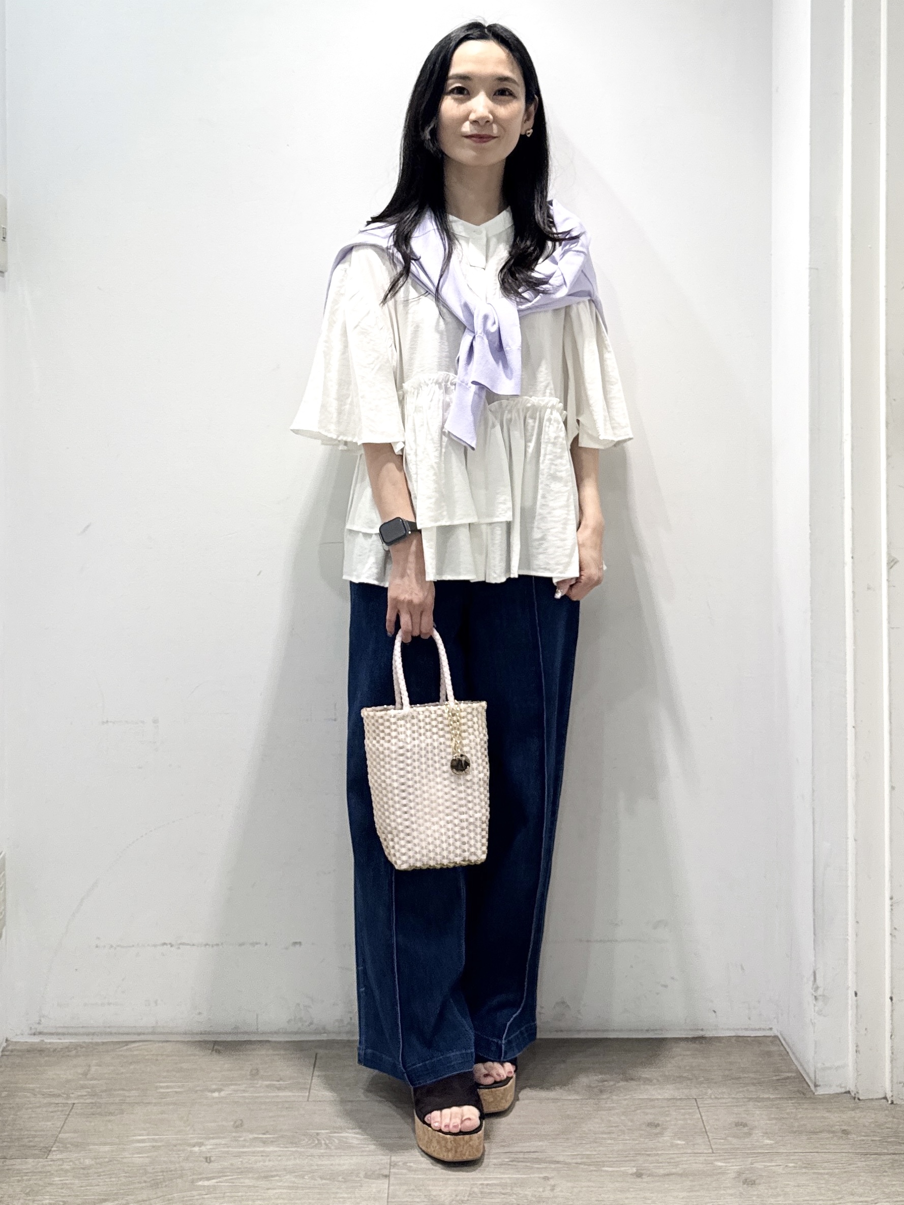 yuicciさんの「OPAQUE.CLIP｜【UV／接触冷感】Vネックリラクシーニットカーディガン《洗濯機OK／抗ピル》」を使ったコーディネート
