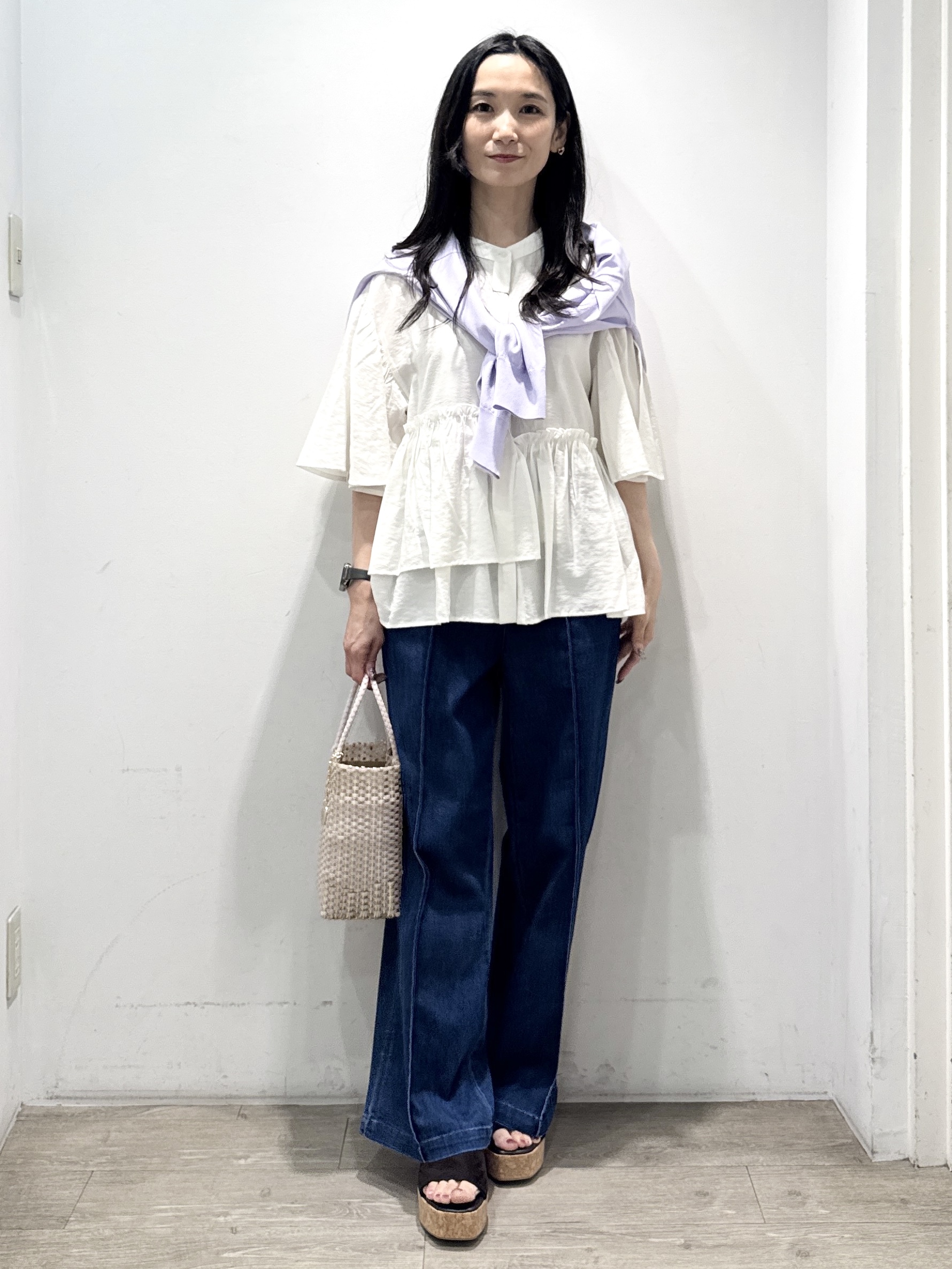yuicciさんの「OPAQUE.CLIP｜【UV／接触冷感】Vネックリラクシーニットカーディガン《洗濯機OK／抗ピル》」を使ったコーディネート