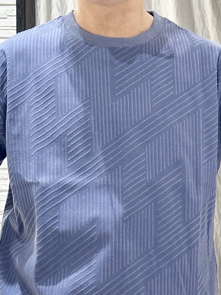 KENJI Iさんの「THE SHOP TK｜【無地だと少し物足りないという方へ】ジオメトリック柄 半袖Tシャツ 洗濯機OK」を使ったコーディネート
