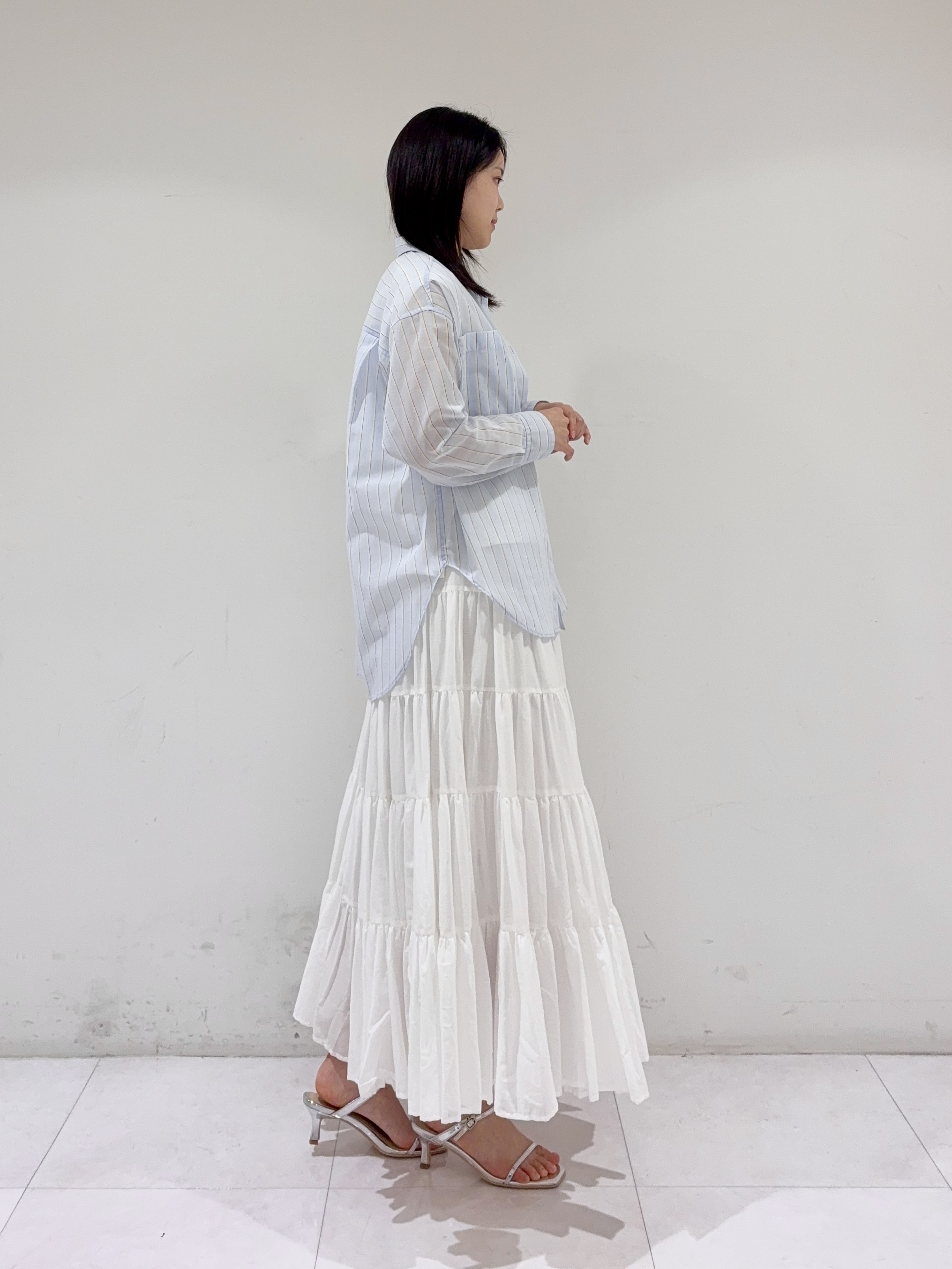 ayaさんの「DRESSTERIOR｜【接触冷感／抗菌防臭／消臭】アイスクリアコットンフレンチスリーブT」を使ったコーディネート