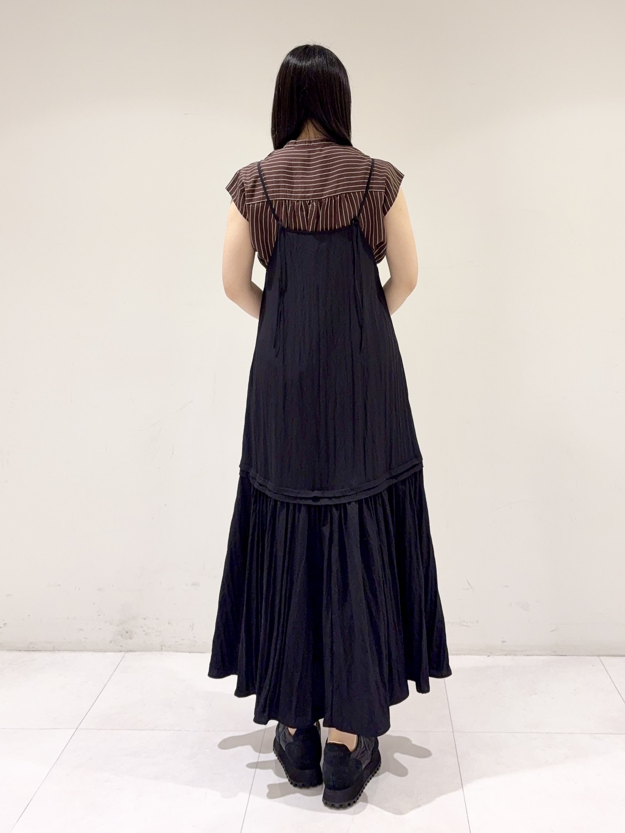 ayaさんの「DRESSTERIOR｜ストライプフレンチスリーブフリルブラウス」を使ったコーディネート