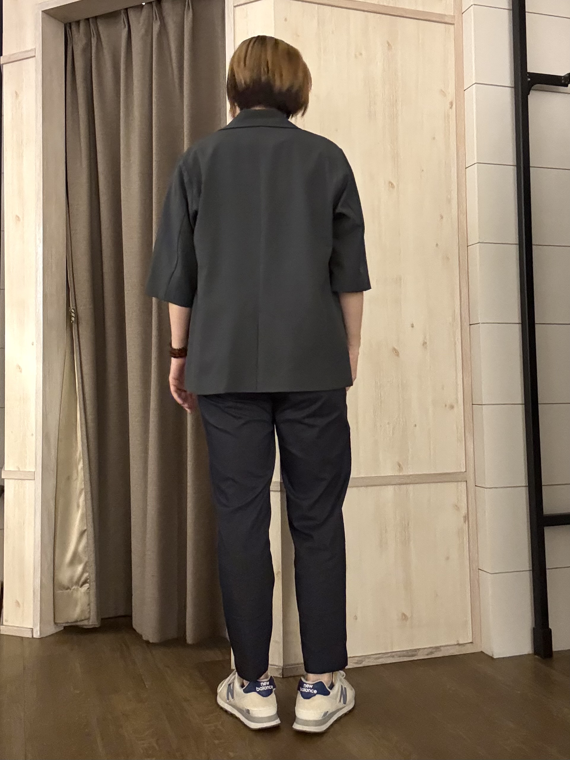aiさんの「THE SHOP TK｜【セットアップ可】麻調ダブルブレスト 6分袖ジャケット」を使ったコーディネート