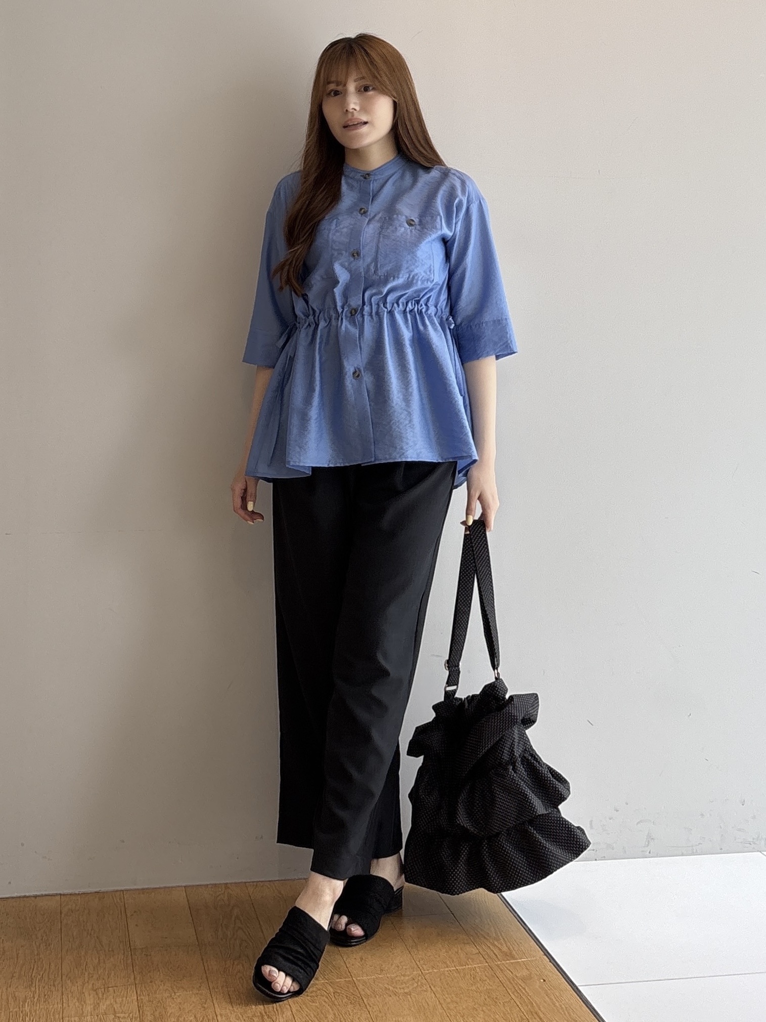 sayaさんの「grove｜5分袖ver登場！【体型カバー・洗える】シアーサファリシャツジャケット」を使ったコーディネート