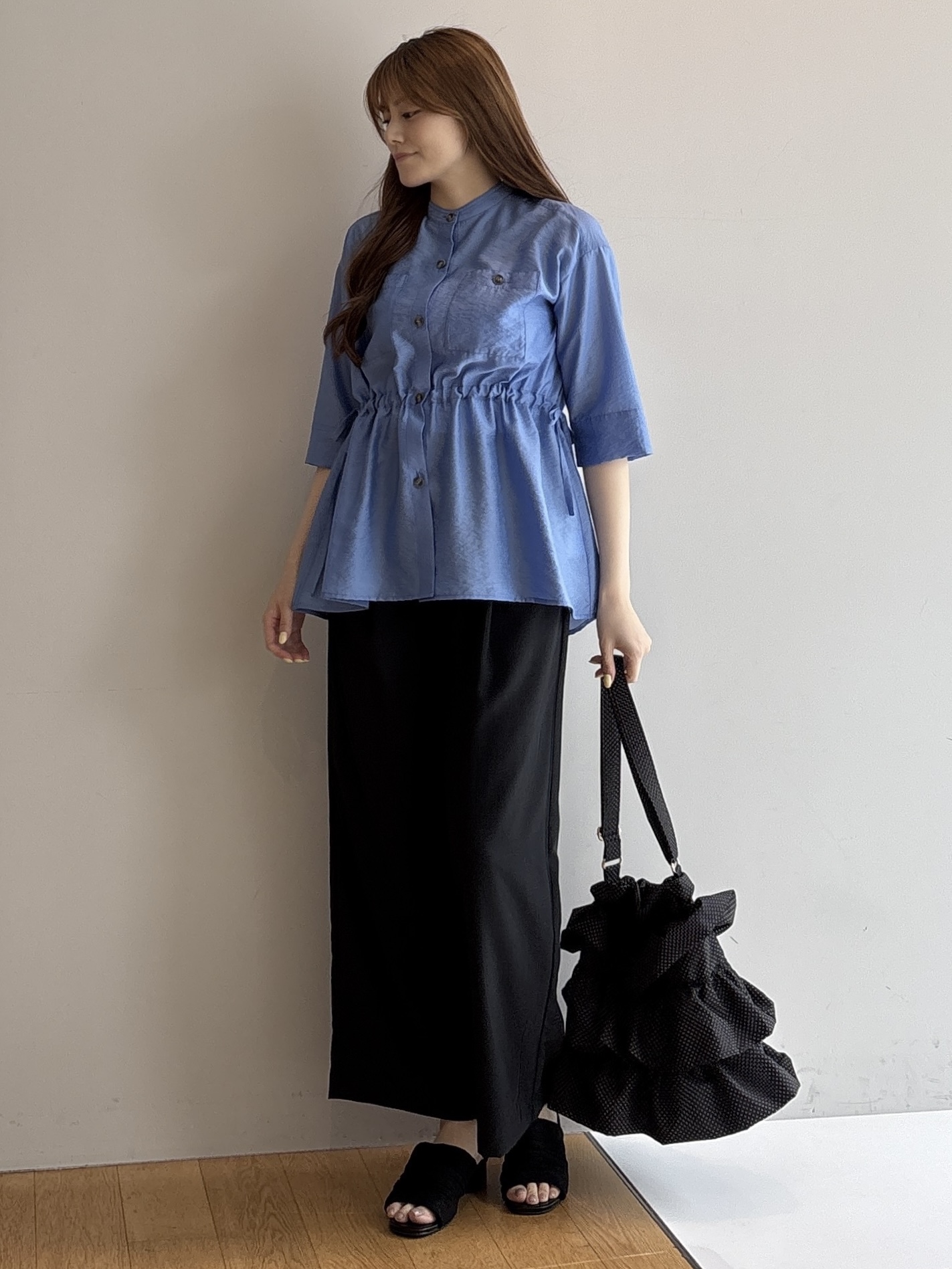 sayaさんの「grove｜5分袖ver登場！【体型カバー・洗える】シアーサファリシャツジャケット」を使ったコーディネート