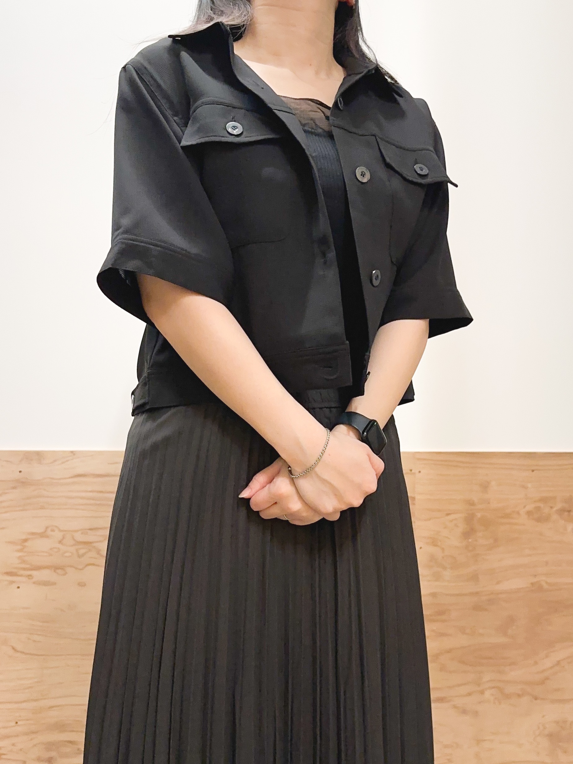 すーさんの「grove｜【吸水速乾・通気性・洗える】衿付きハーフジャケット」を使ったコーディネート