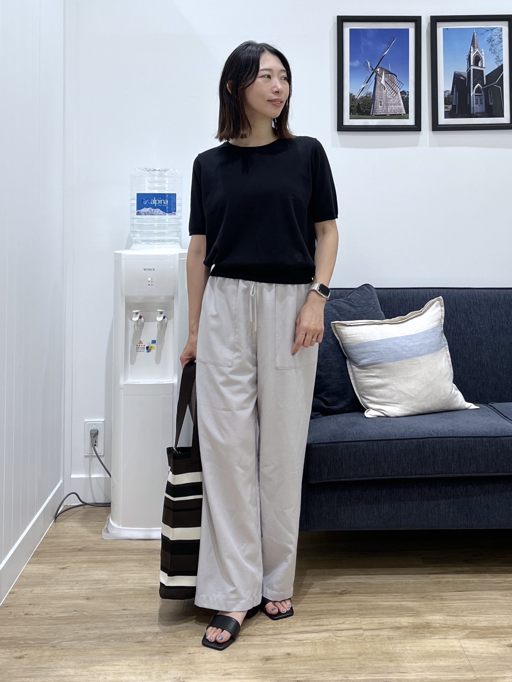 canaさんの「Dessin｜【9色展開/接触冷感/UVカット】ドライタッチサマーニットT」を使ったコーディネート