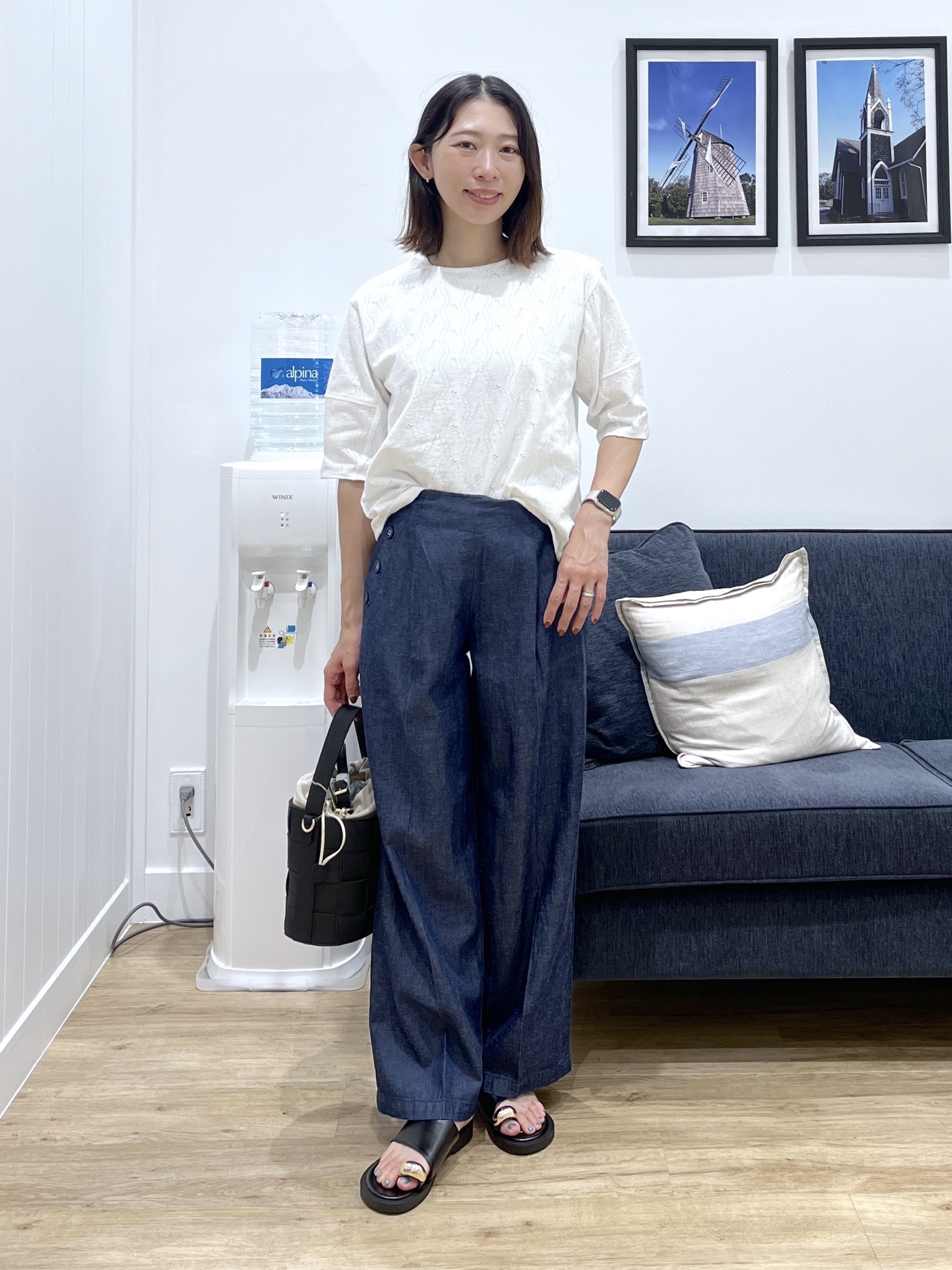 canaさんの「Dessin｜【マシンウォッシャブル】5分袖レースカットソー」を使ったコーディネート