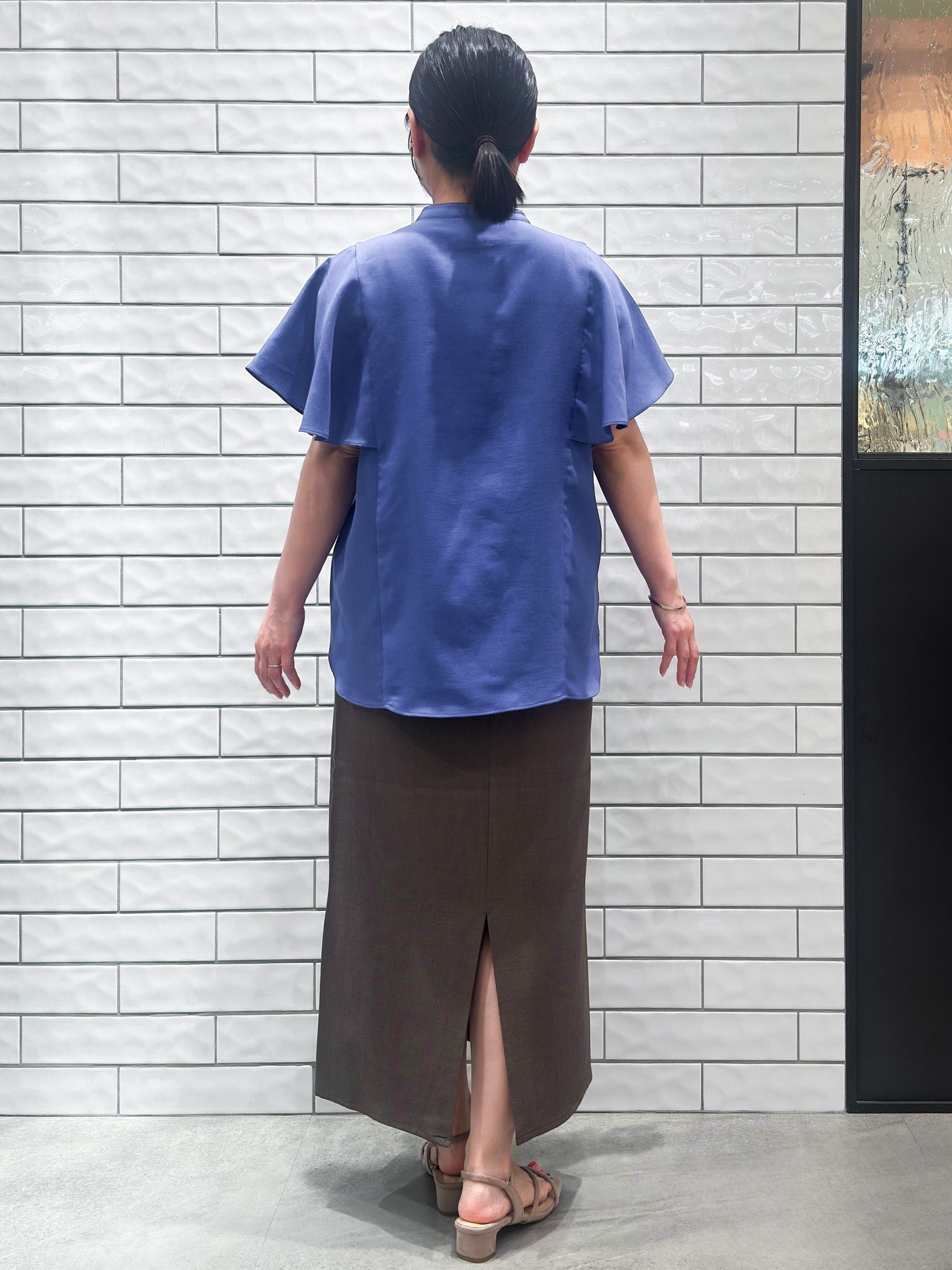Minさんの「OPAQUE.CLIP｜【接触冷感／吸水速乾】フレアスリーブブラウス《イージーアイロン／洗濯機OK》」を使ったコーディネート