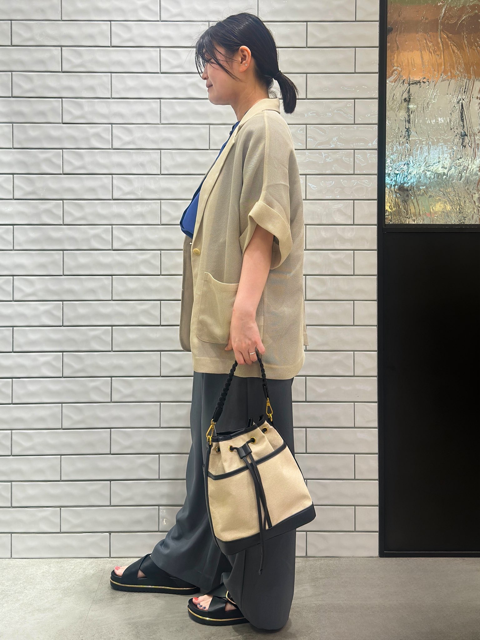 Minさんの「OPAQUE.CLIP｜メッシュテーラードジャケット【洗濯機OK】」を使ったコーディネート