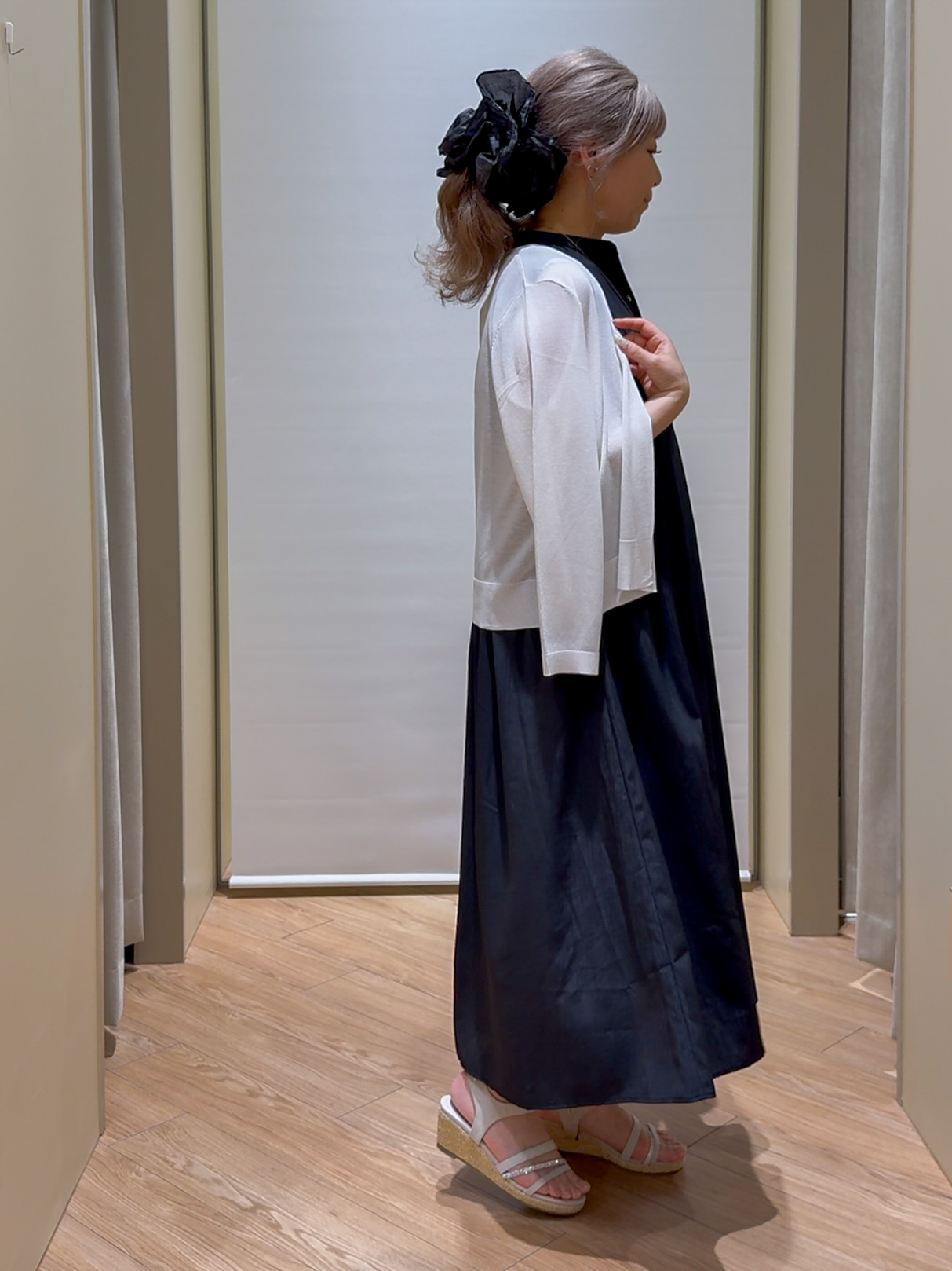 Harukaさんの「grove｜高評価！【接触冷感／UVカットetc】ベーシックショートカーディガン」を使ったコーディネート