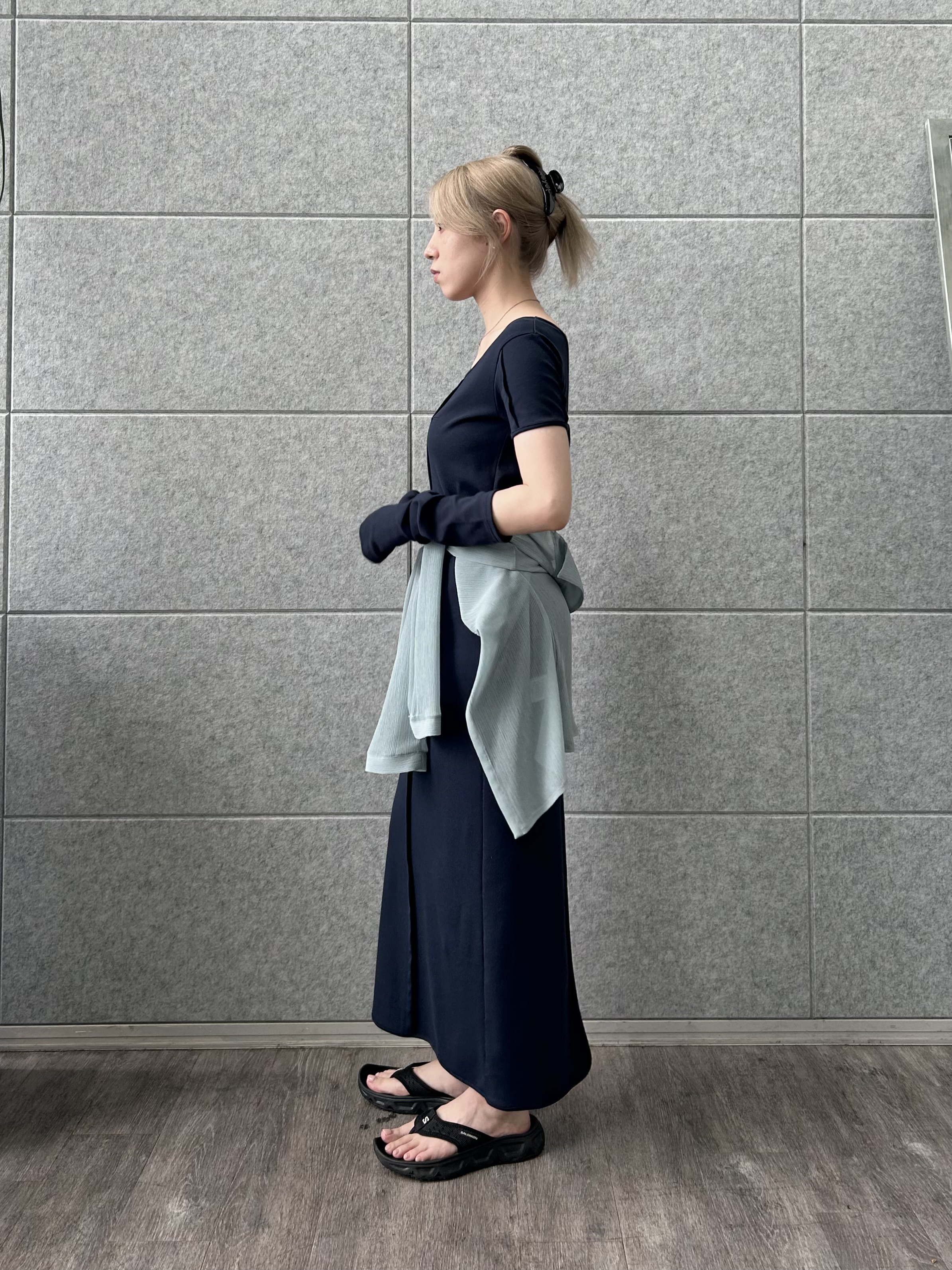honoka Aさんの「CODE A｜arm cover square neck dress」を使ったコーディネート