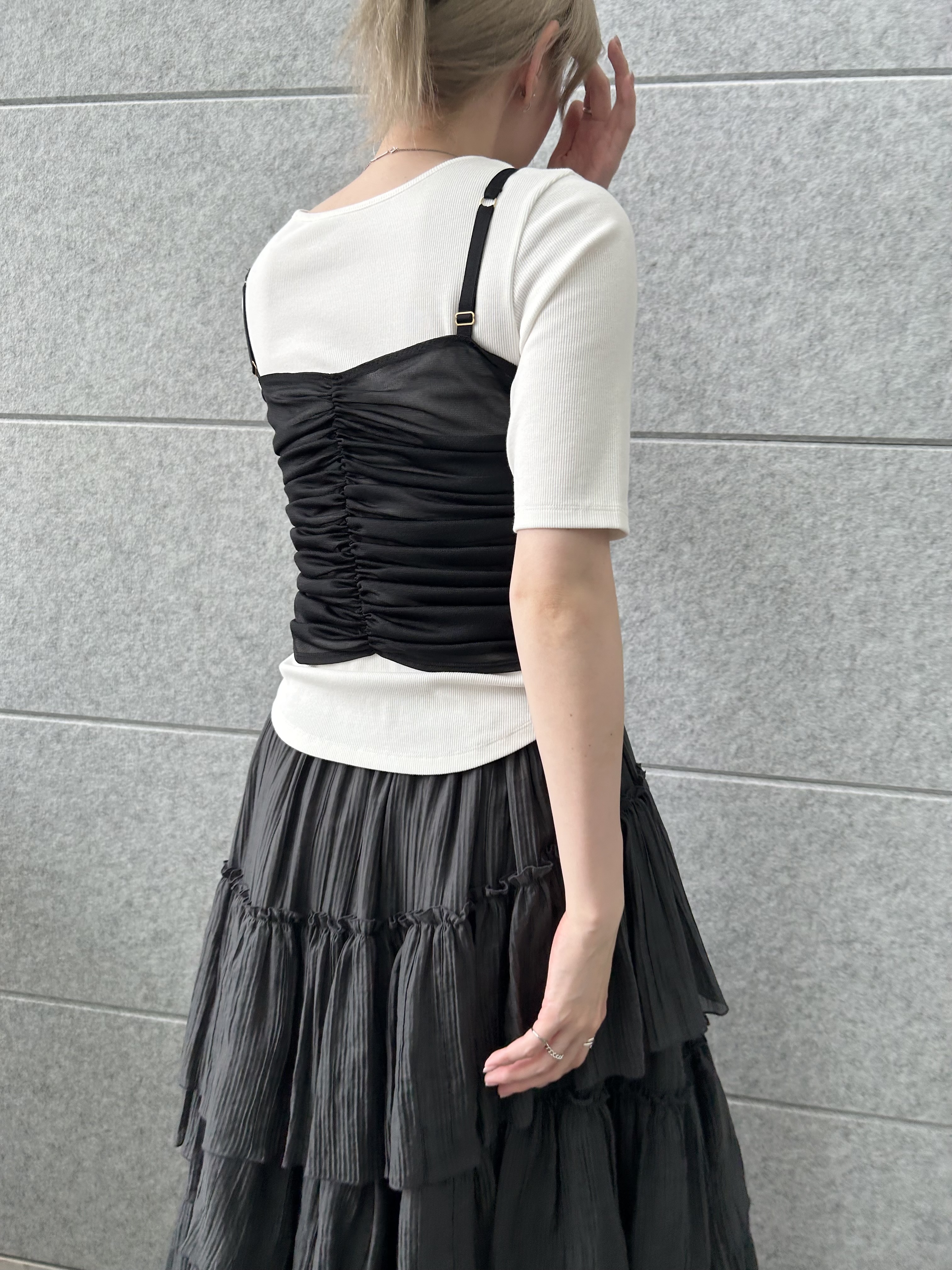 honoka Aさんの「CODE A｜organza shirring cami」を使ったコーディネート