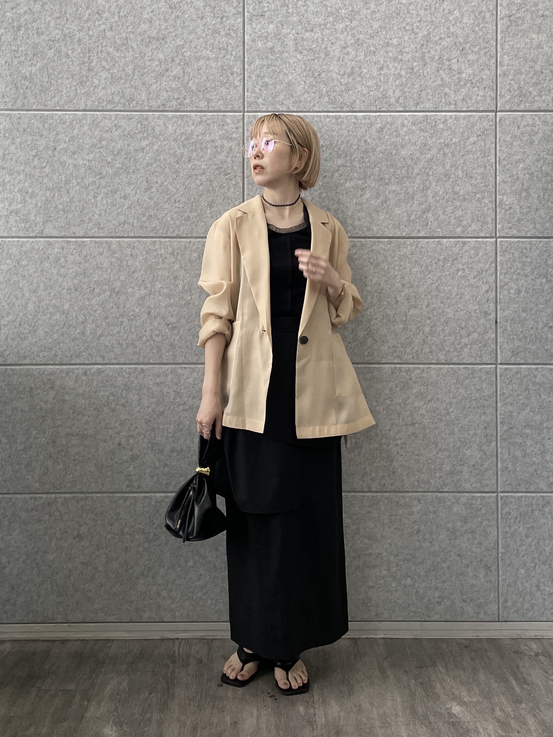mikuさんの「INDIVI｜シアーシャツジャケット【接触冷感】」を使ったコーディネート