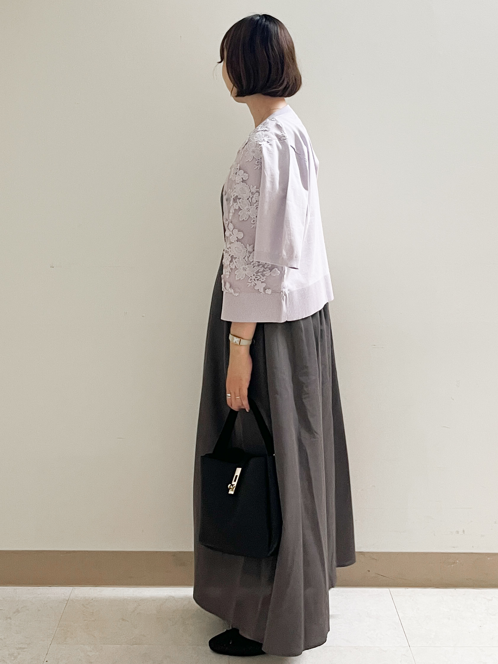 あかねさんの「OPAQUE.CLIP｜【接触冷感】麻混シアーノースリーブワンピース《洗濯機OK》」を使ったコーディネート