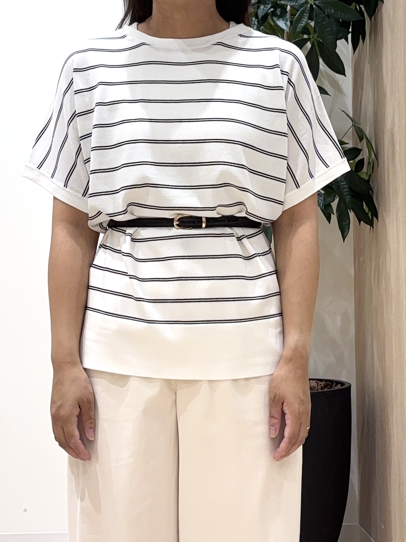 miraiさんの「grove｜【シリーズ累計36万枚！やわらかドライタッチ】夏にうれしい多機能ロングニット」を使ったコーディネート
