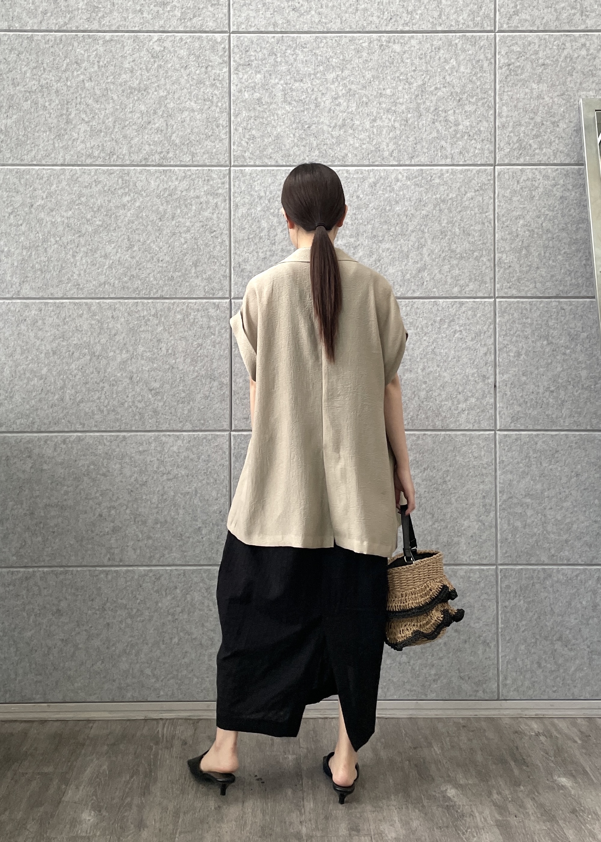 Renoさんの「INDIVI｜ワッシャーシアー半袖ダブルジャケット」を使ったコーディネート