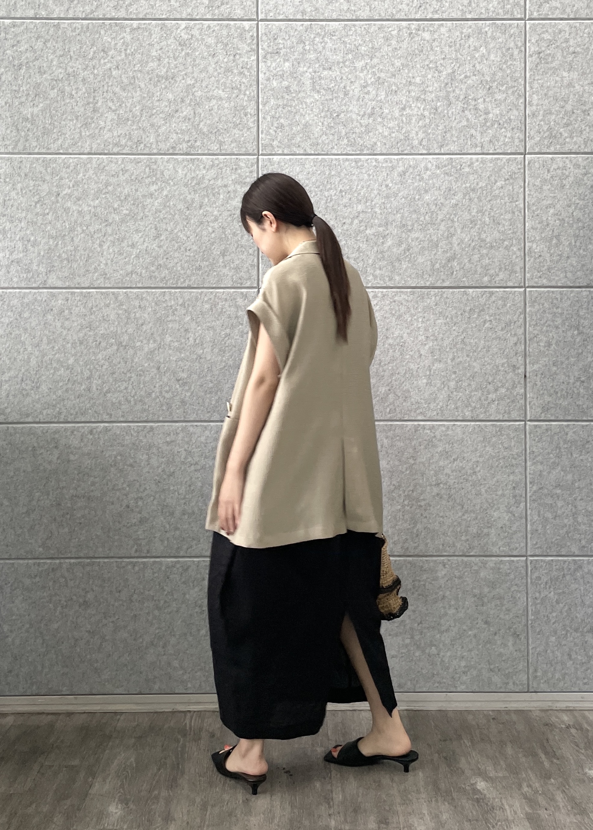 Renoさんの「INDIVI｜ワッシャーシアー半袖ダブルジャケット」を使ったコーディネート